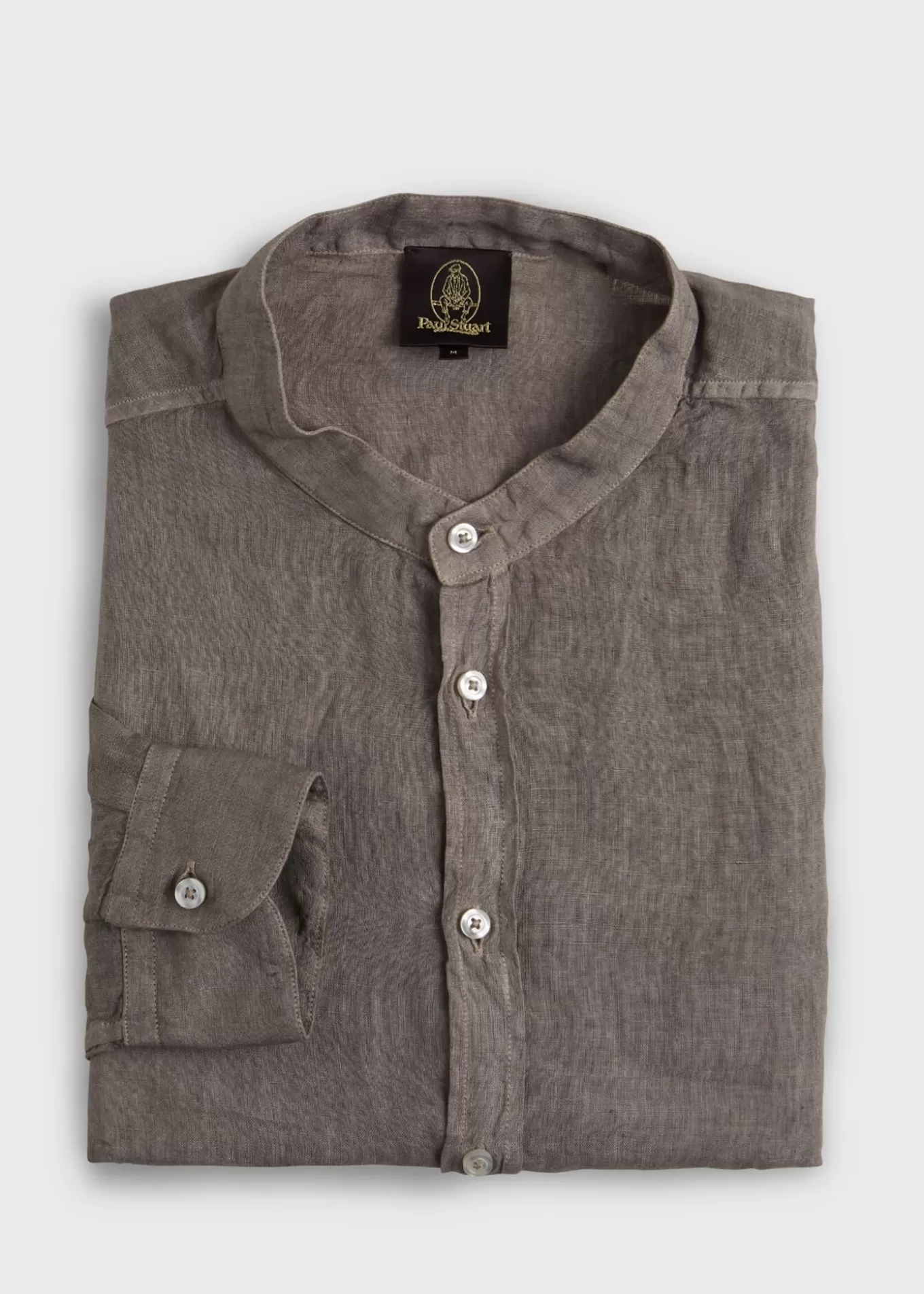 Best Band Collar Washed Linen Shirt Sport Shirts