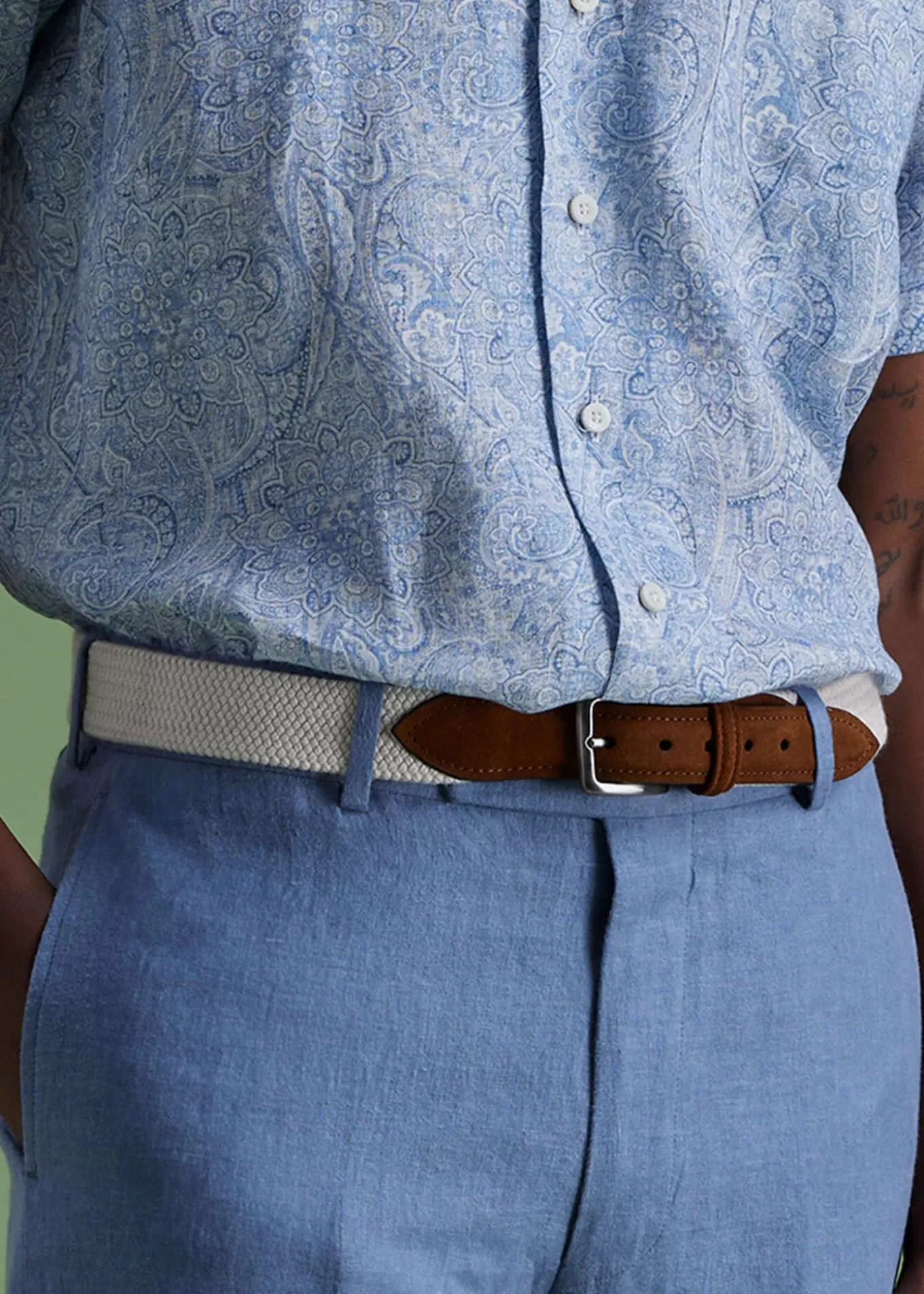 New Braided Suede Trim Belt Belts