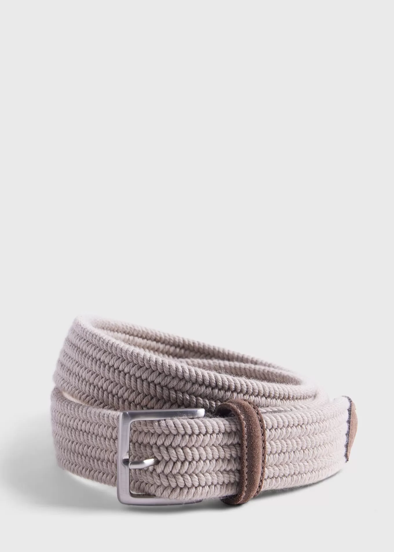 Cheap Braided Wool Belt With Suede Trim Belts