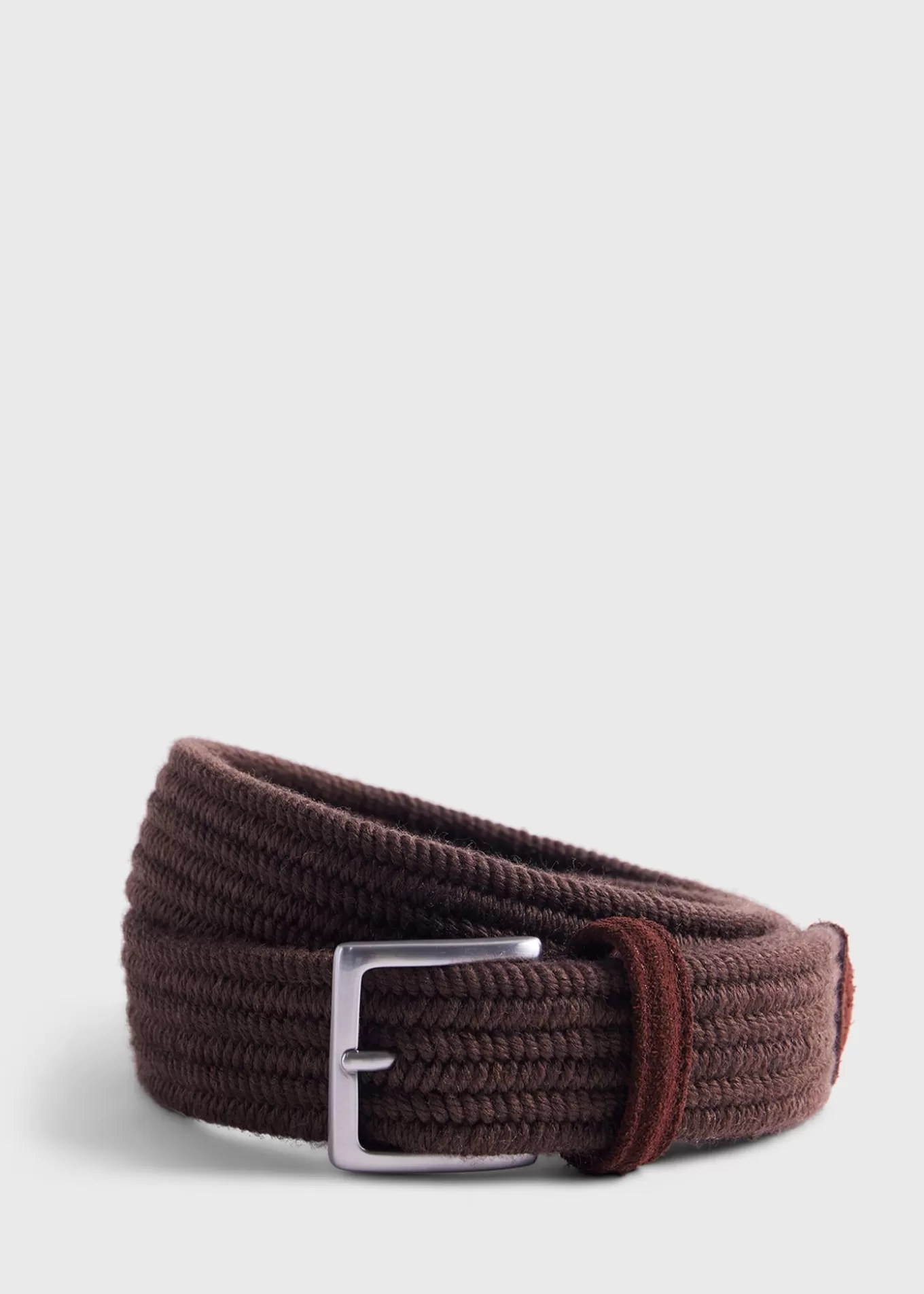 New Braided Wool Belt With Suede Trim Belts