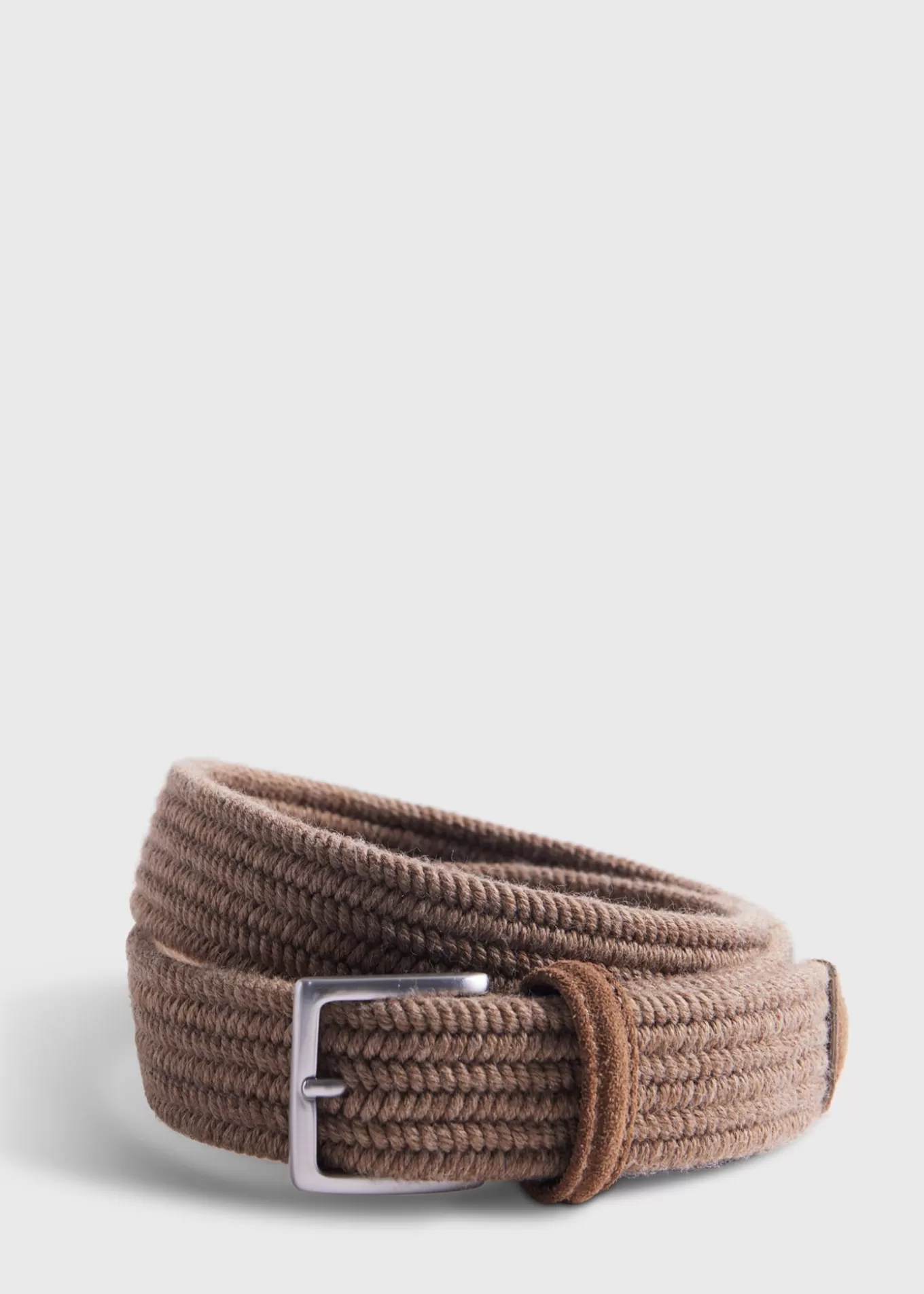 Online Braided Wool Belt With Suede Trim Belts