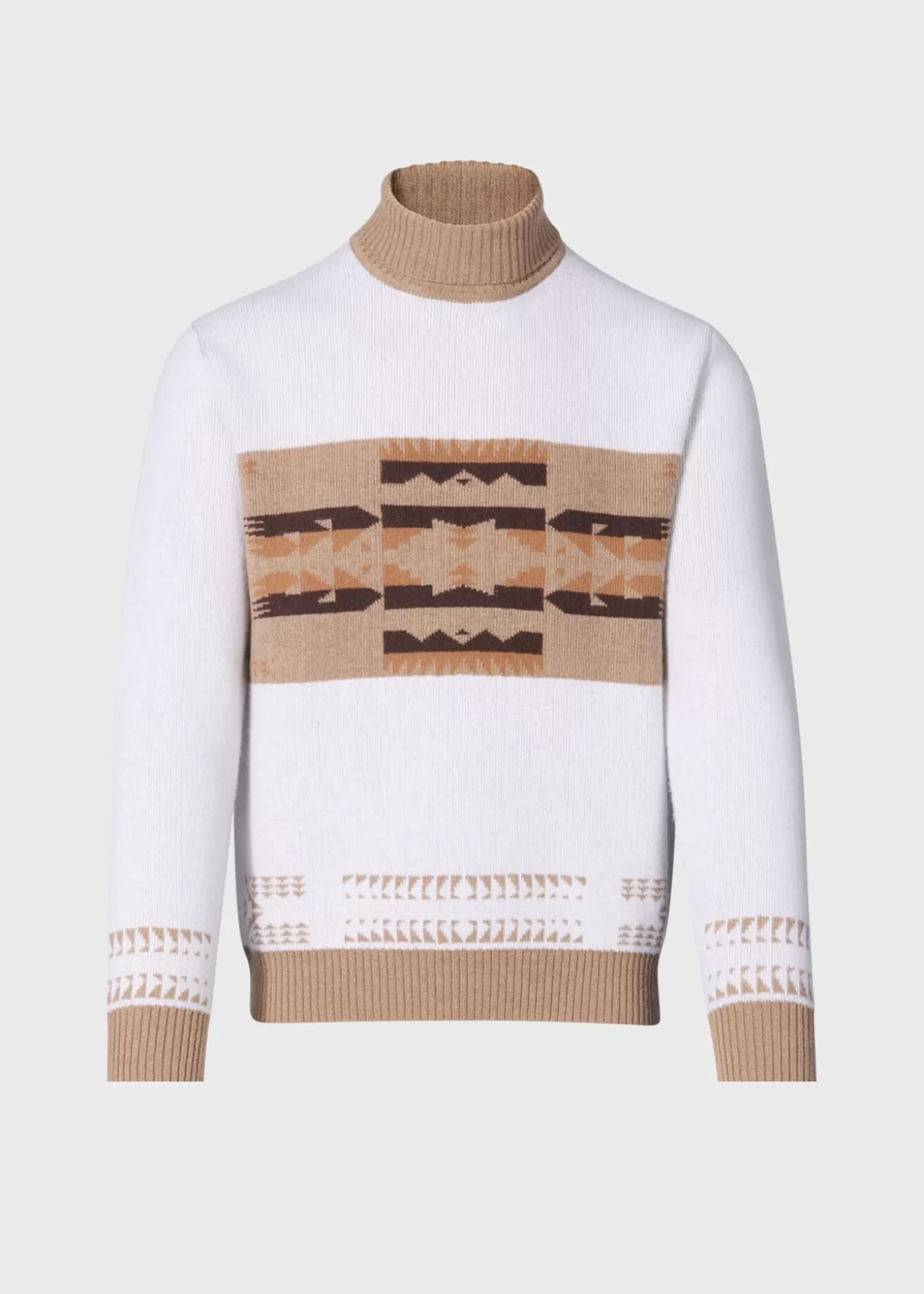 Shop Cashmere & Wool Intarsia Turtleneck Sweater Sweaters