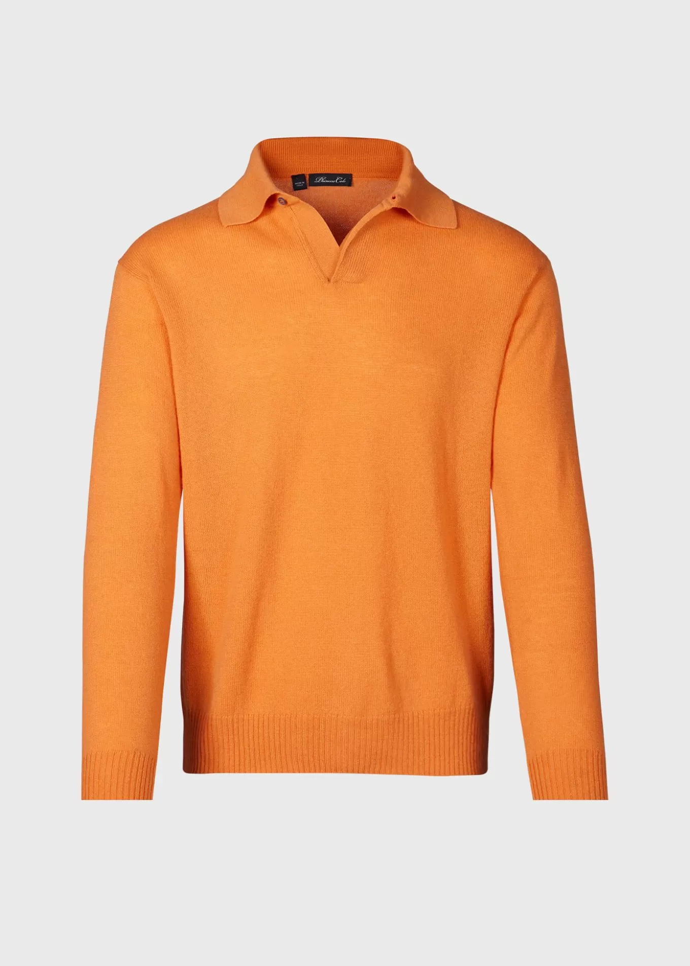 Store Cashmere One Button Polo The Cashmere Shop