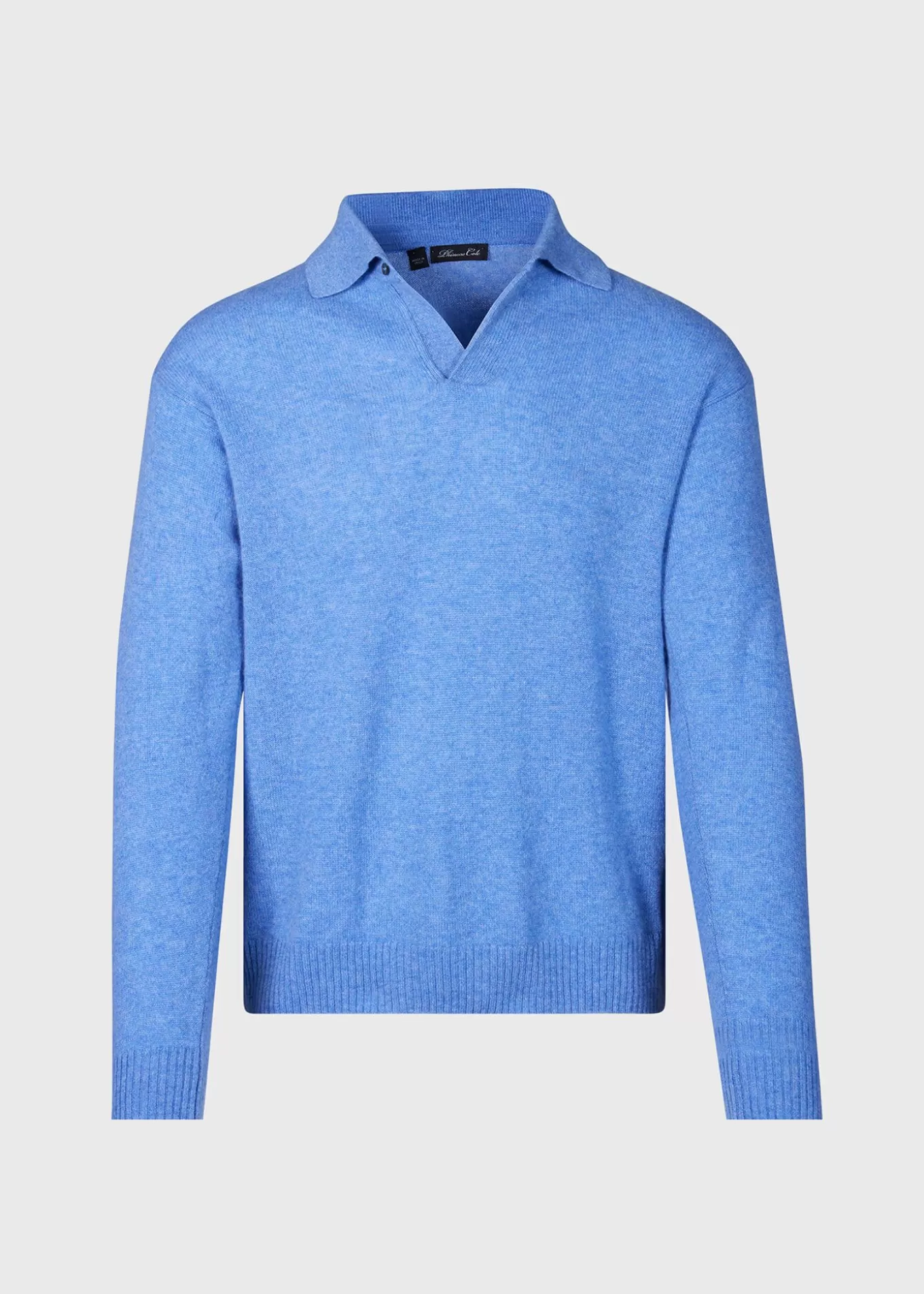 Fashion Cashmere One Button Polo The Cashmere Shop