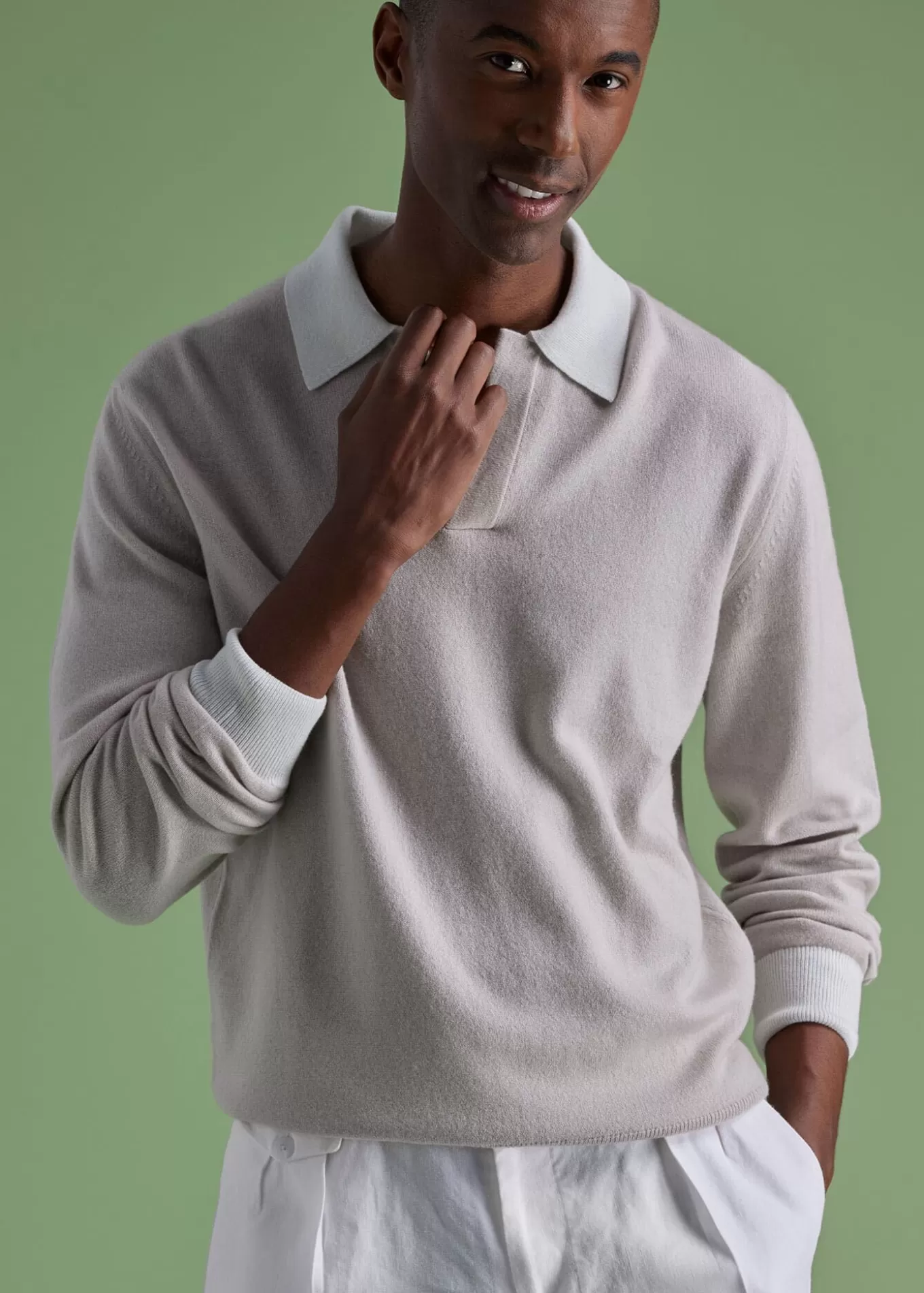 Sale Cashmere Open Collar Polo The Cashmere Shop | Sweaters