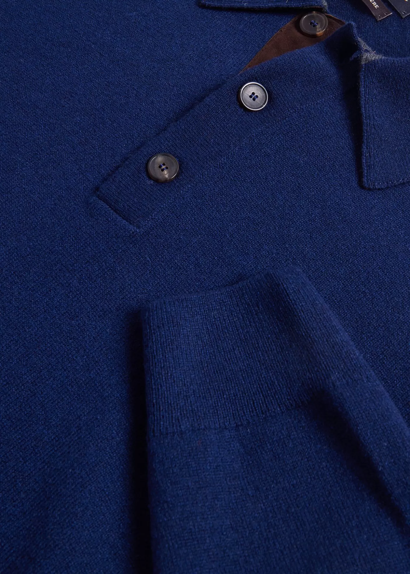 Best Cashmere Polo With Suede Trim The Cashmere Shop | Polos & T-Shirts