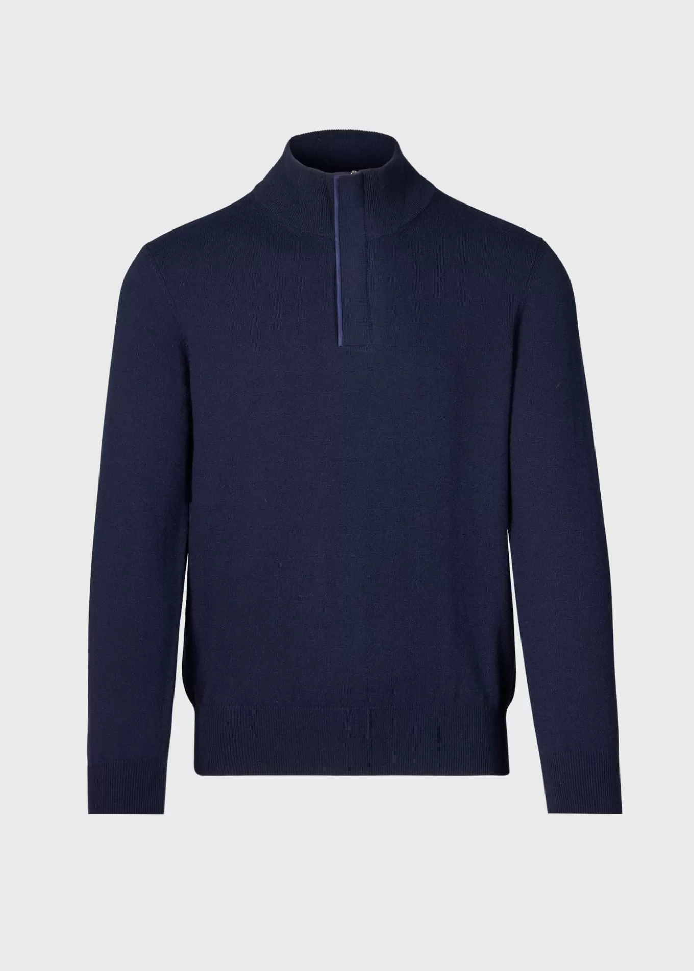 Cheap Cashmere Quarter Zip With Suede Trim The Cashmere Shop | Sweaters