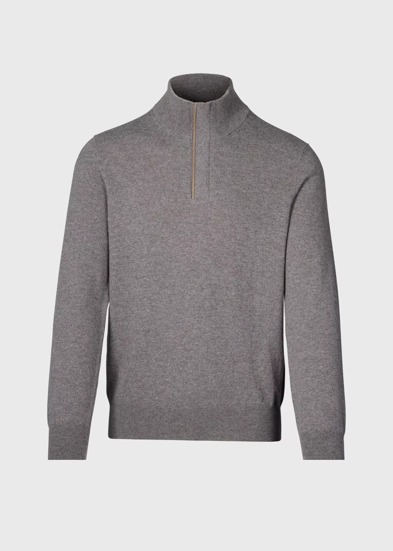 Shop Cashmere Quarter Zip With Suede Trim The Cashmere Shop | Sweaters