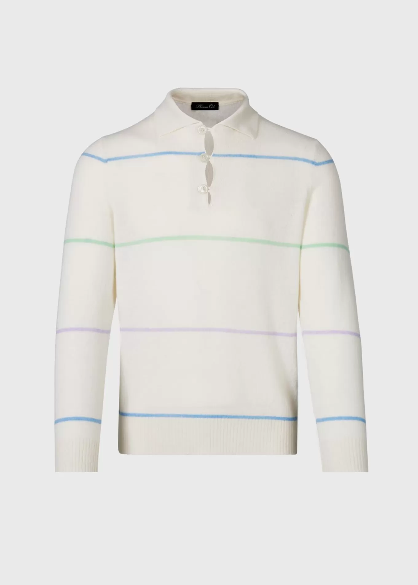 Discount Cashmere Stripe Polo Sweater The Cashmere Shop