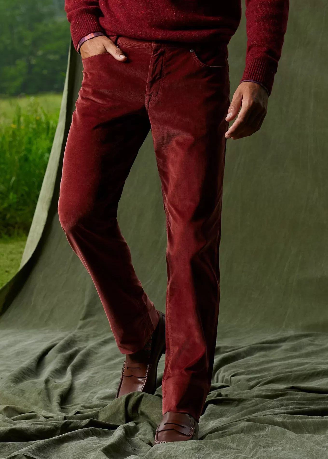 Discount Classic Five-Pocket Corduroy Trouser Pants