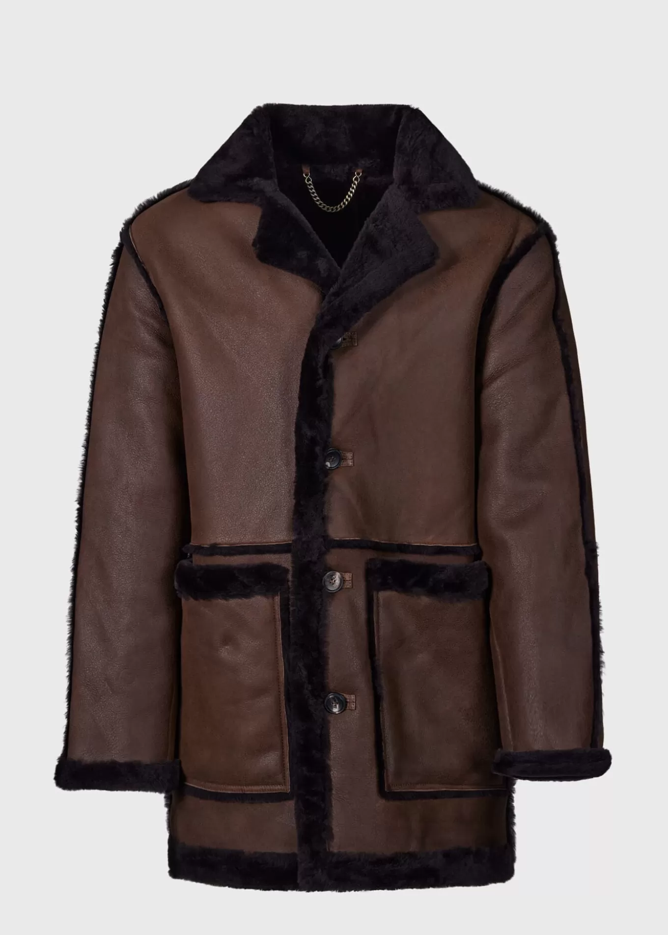 Store Cocoa Suede Shearling Coat Outerwear