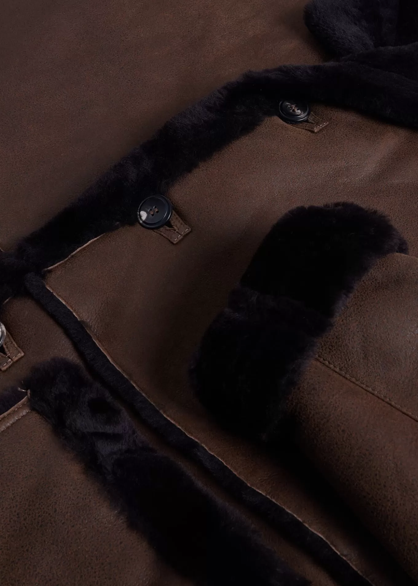 Store Cocoa Suede Shearling Coat Outerwear