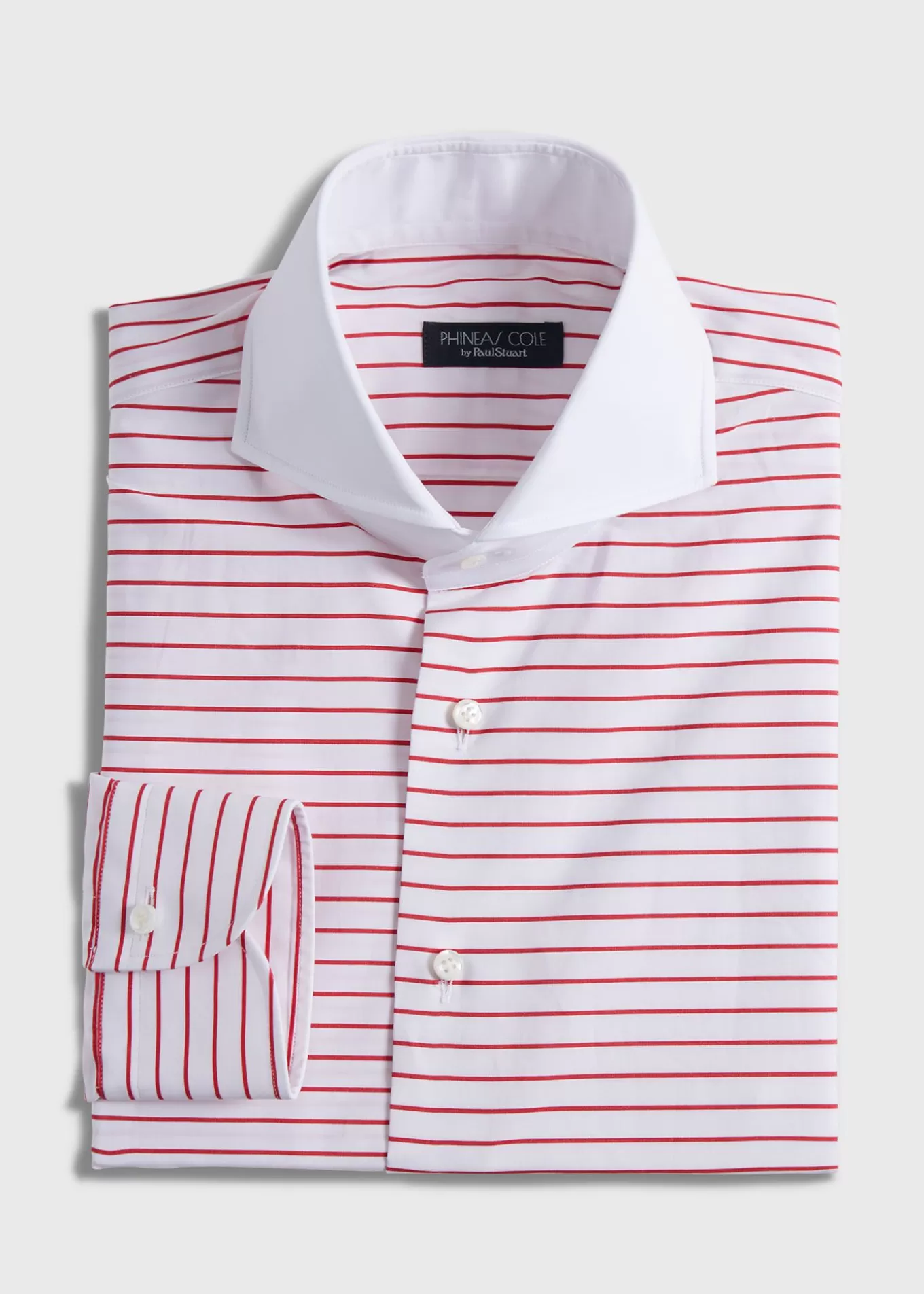 Fashion Contrast Collar Horizontal Stripe Dress Shirt Formal Shop