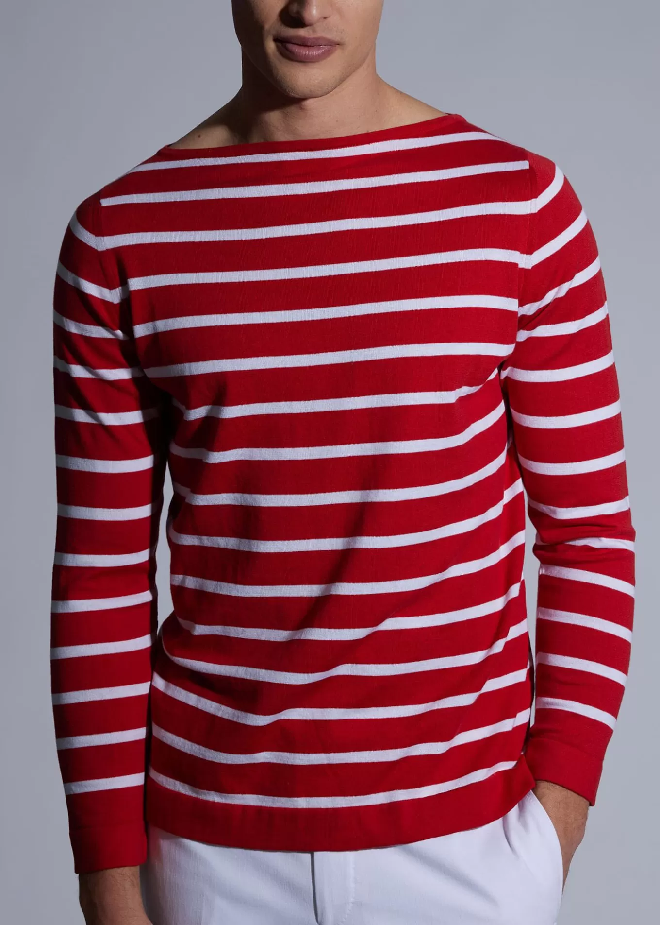 Shop Cotton & Cashmere Boat Neck Stripe Pullover The Cashmere Shop