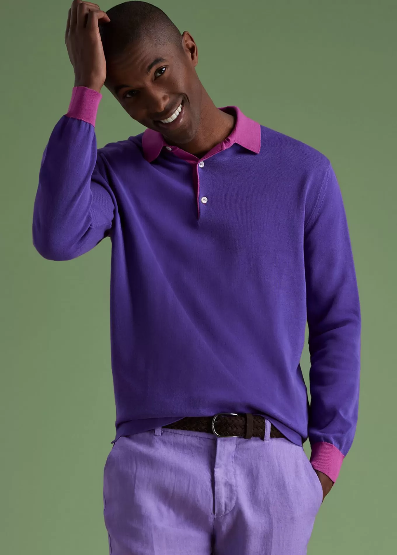 Shop Cotton Long Sleeve Polo Polos & T-Shirts