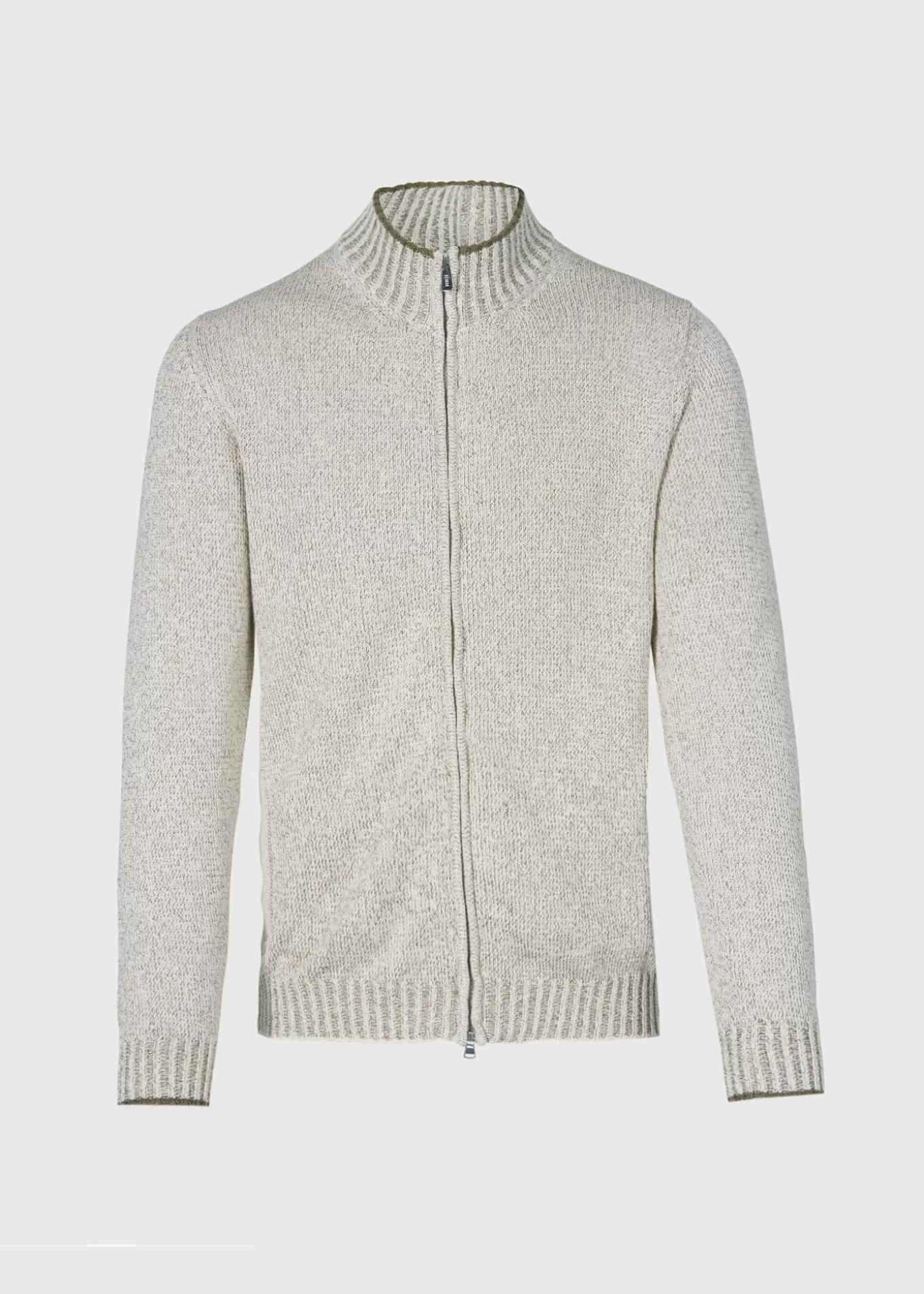 Discount Cotton Mouliné Zip Cardigan Sweaters