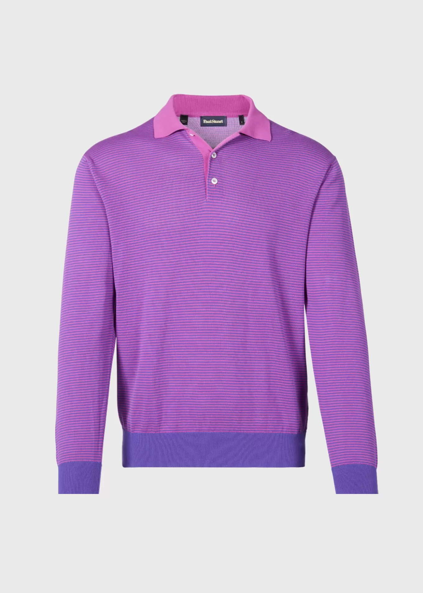 Outlet Cotton Stripe Long Sleeve Polo Polos & T-Shirts