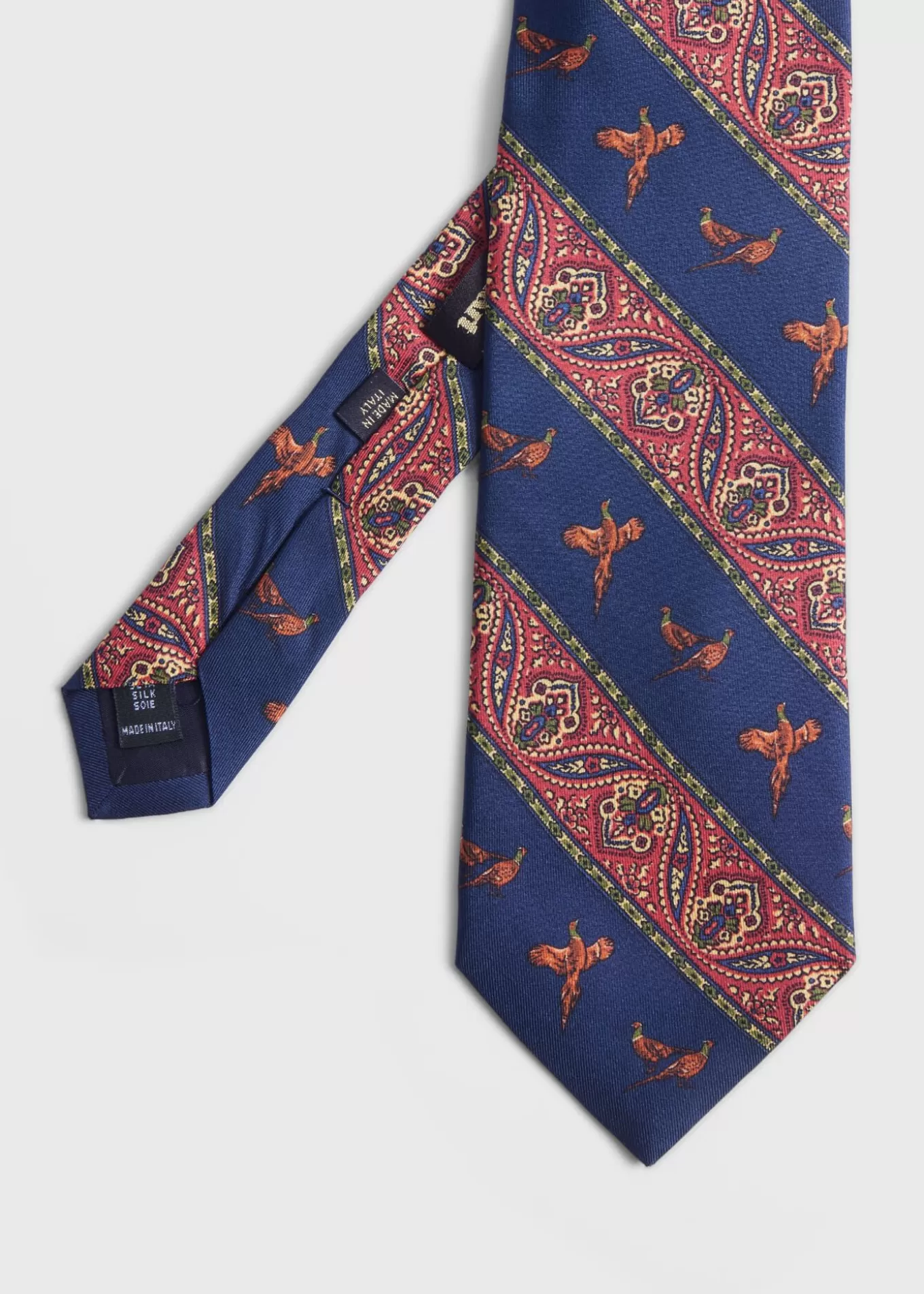 Discount Deco Stripe And Bird Print Tie Ties