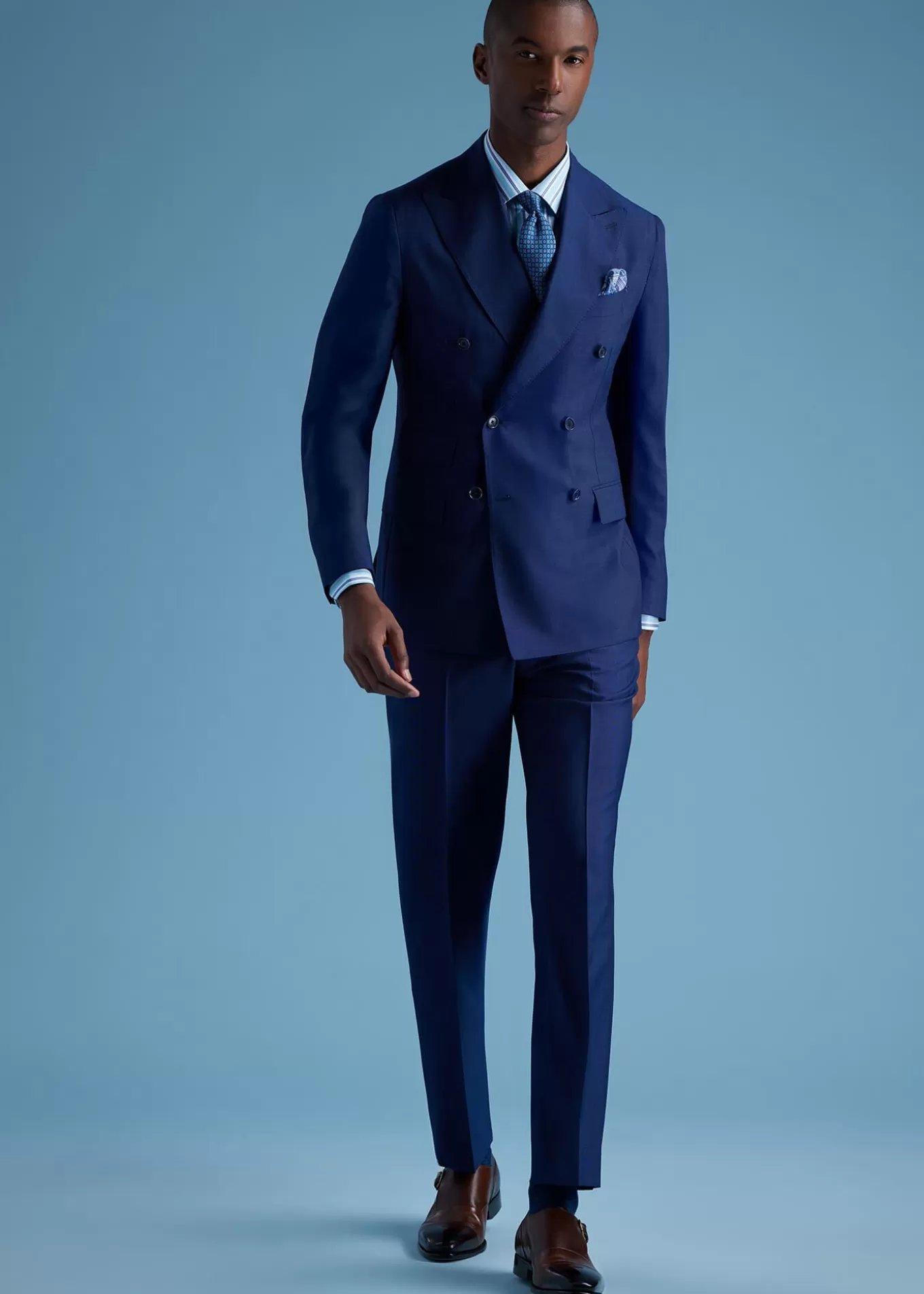 New Double Breasted Tick Weave Suit Suits & Tuxedos