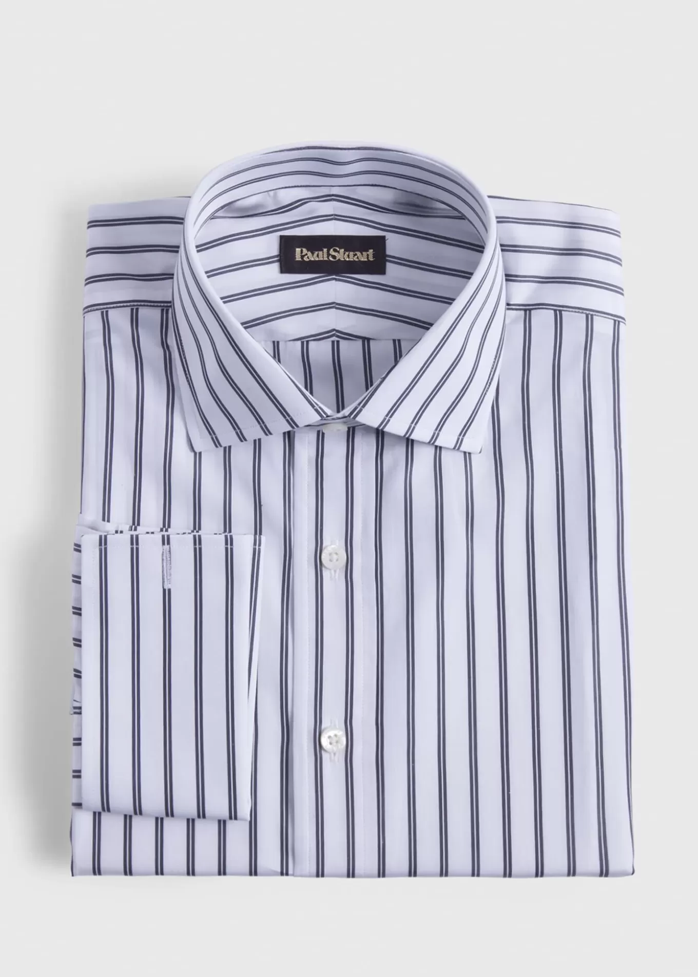 Fashion Double Track Stripe Dress Shirt Dress Shirts