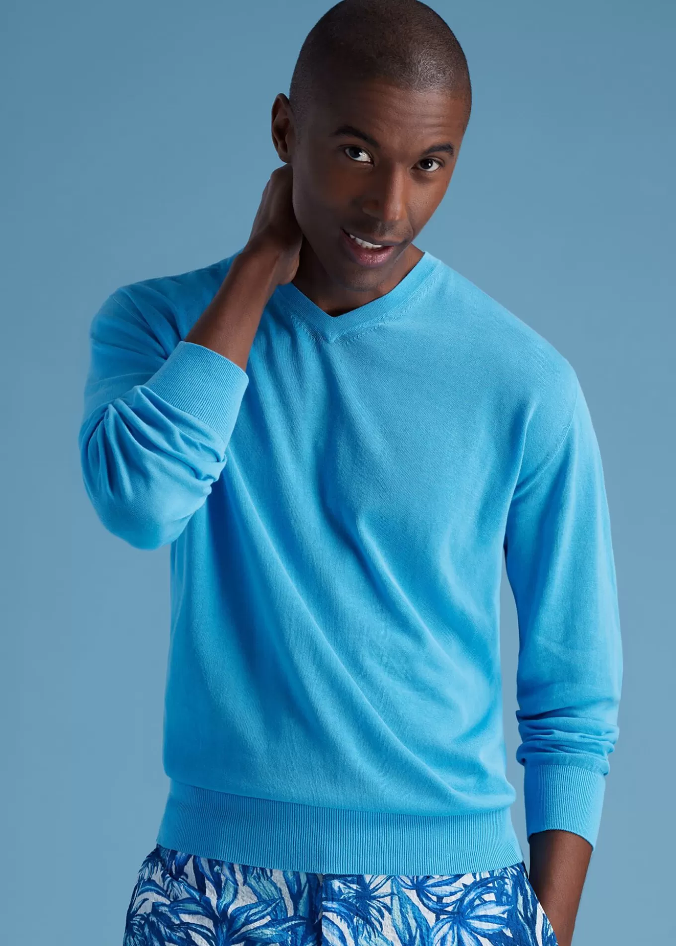 Flash Sale Fine Gauge Cotton V-Neck Sweater Sweaters