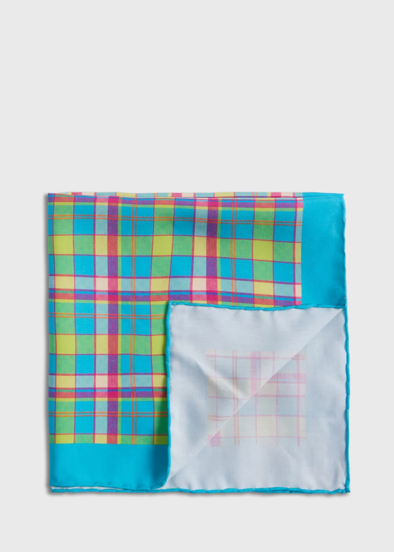 Shop Habotai Silk Plaid Pocket Square Pocket Squares