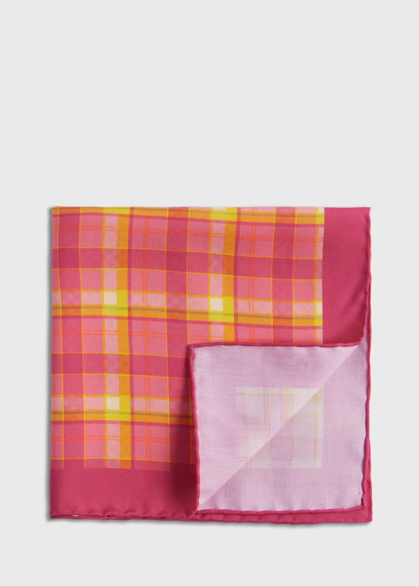 Sale Habotai Silk Plaid Pocket Square Pocket Squares