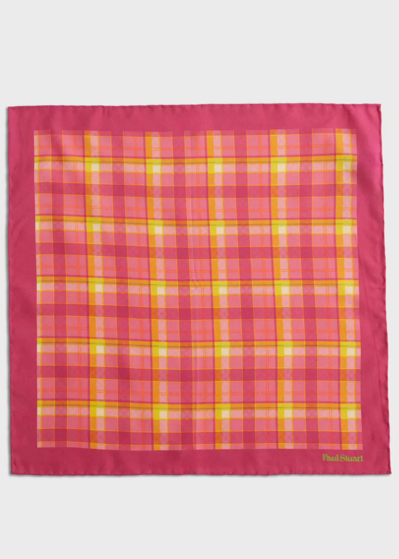 Sale Habotai Silk Plaid Pocket Square Pocket Squares