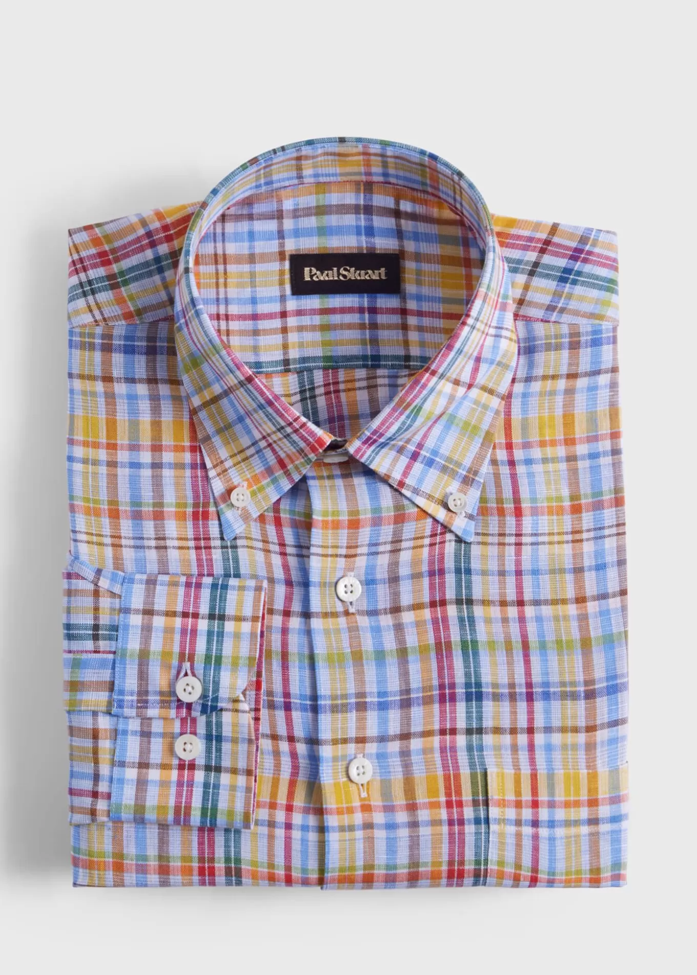 Flash Sale Linen Multicolor Plaid Sport Shirt Sport Shirts