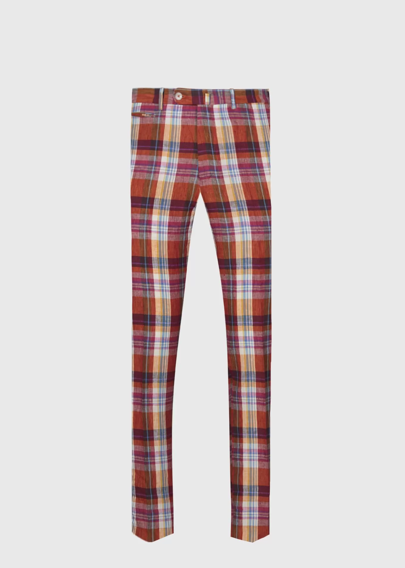 Cheap Linen Plaid Plain Front Dress Trouser Dress Pants | Pants