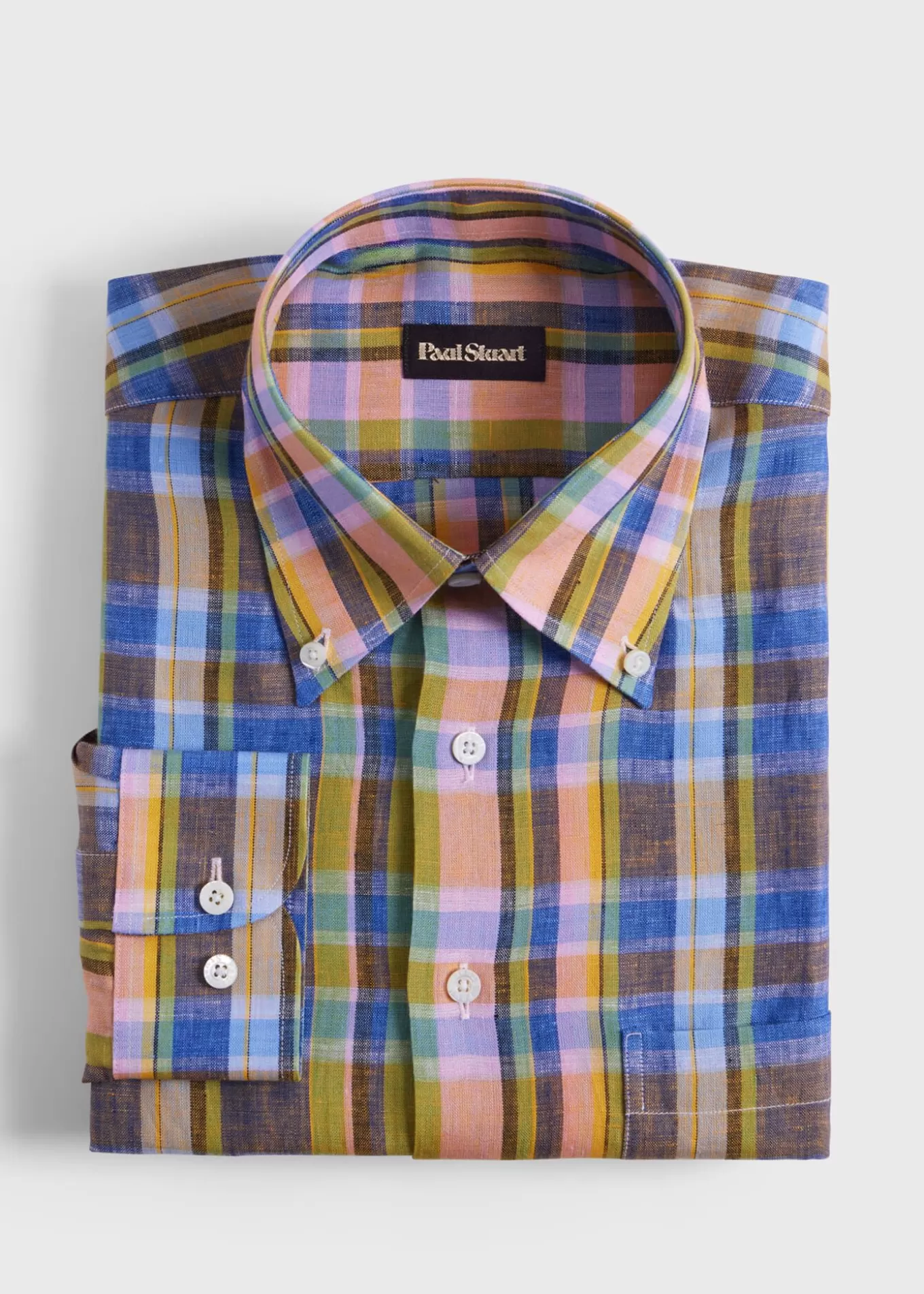 Sale Linen Plaid Sport Shirt Sport Shirts