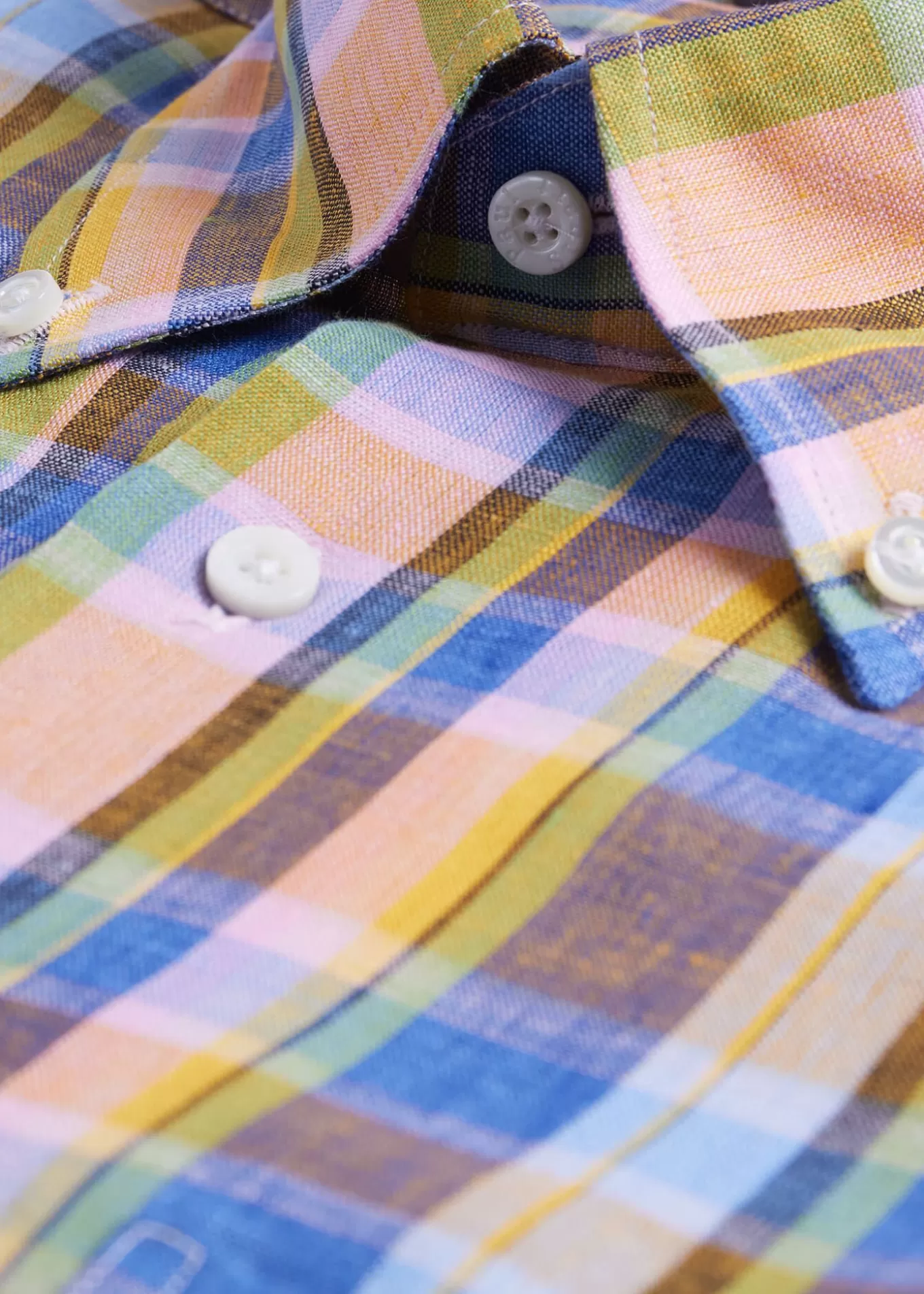 Sale Linen Plaid Sport Shirt Sport Shirts