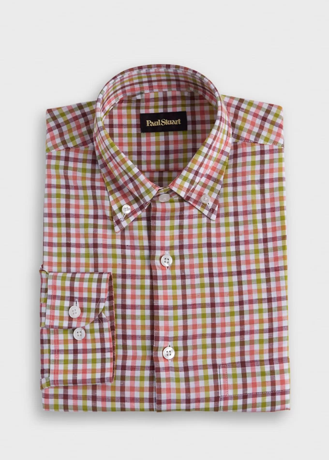 Outlet Linen Small Check Sport Shirt Sport Shirts