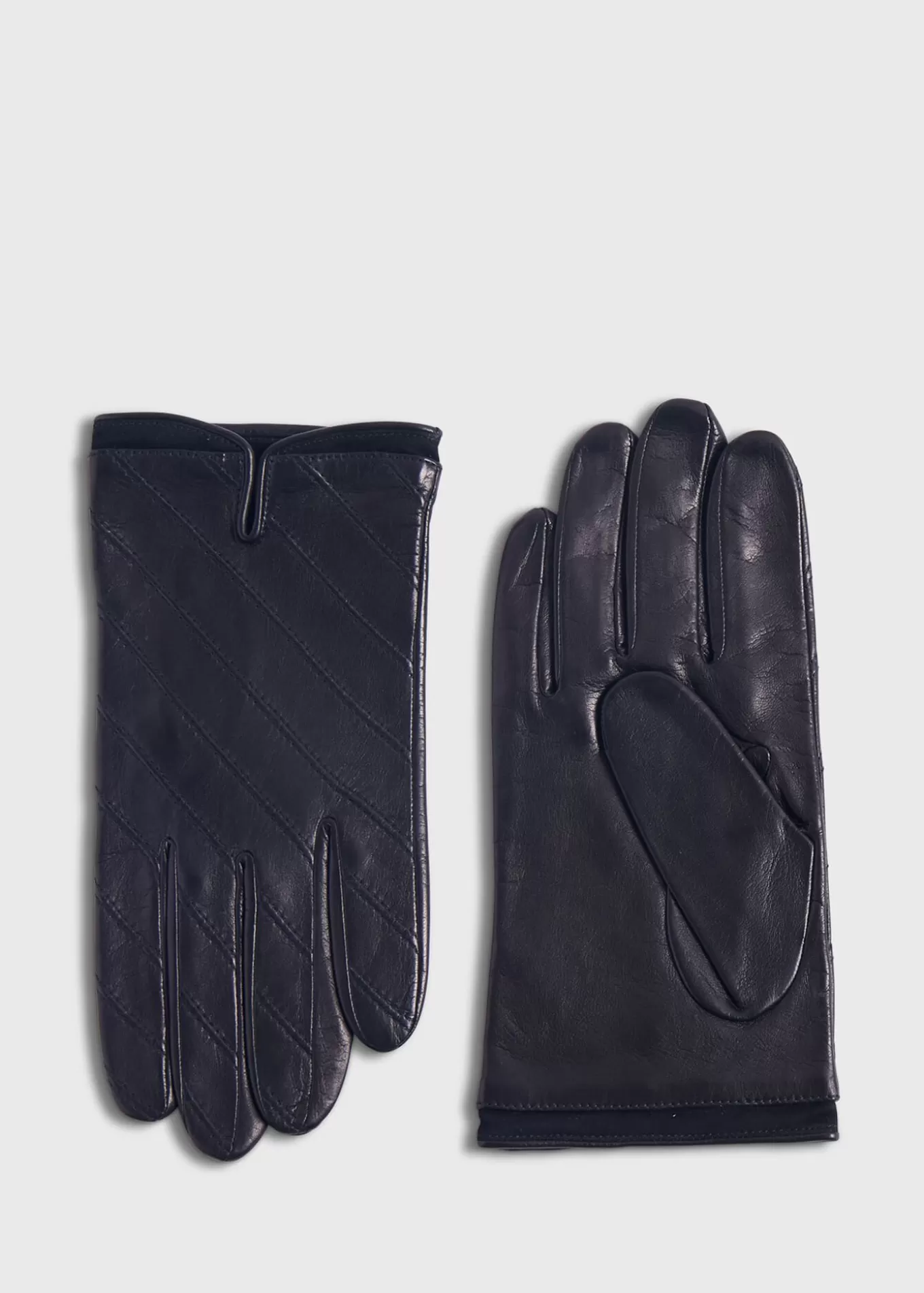 Clearance Nappa Leather Glove With Diagonal Stitching Scarves, Hats, Gloves