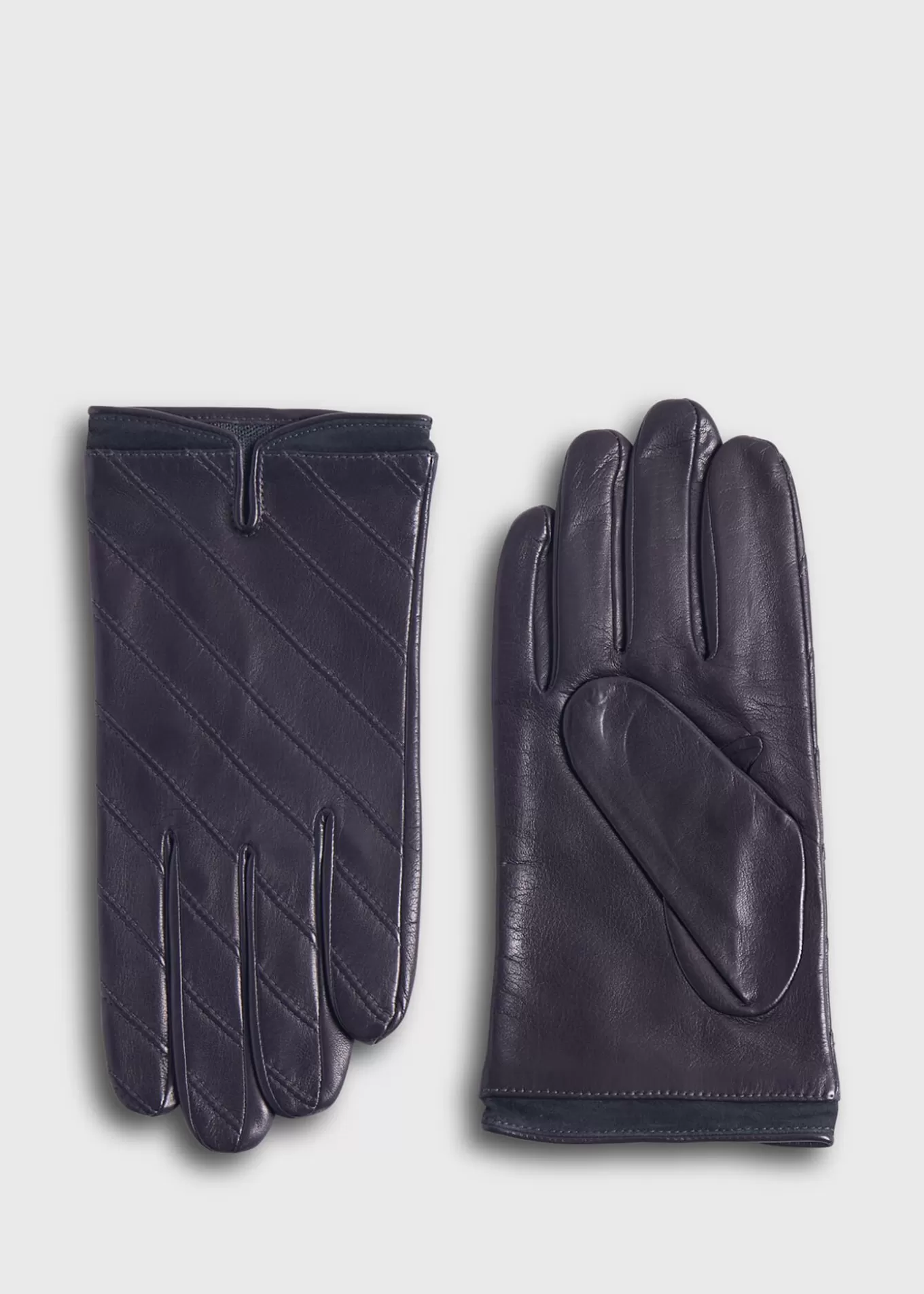 Clearance Nappa Leather Glove With Diagonal Stitching Scarves, Hats, Gloves