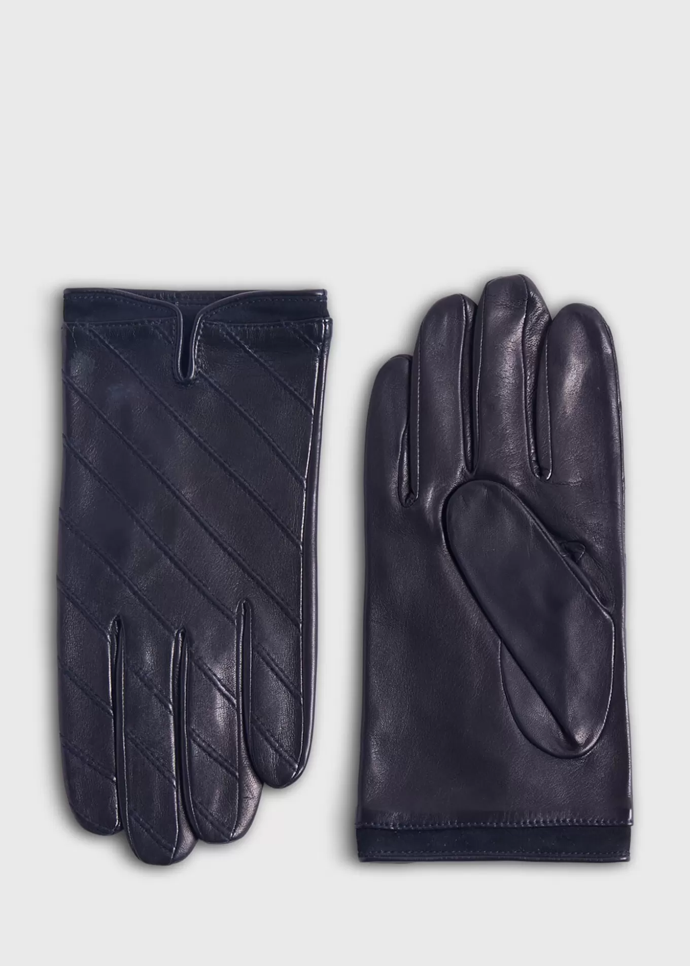 Flash Sale Nappa Leather Glove With Diagonal Stitching Scarves, Hats, Gloves