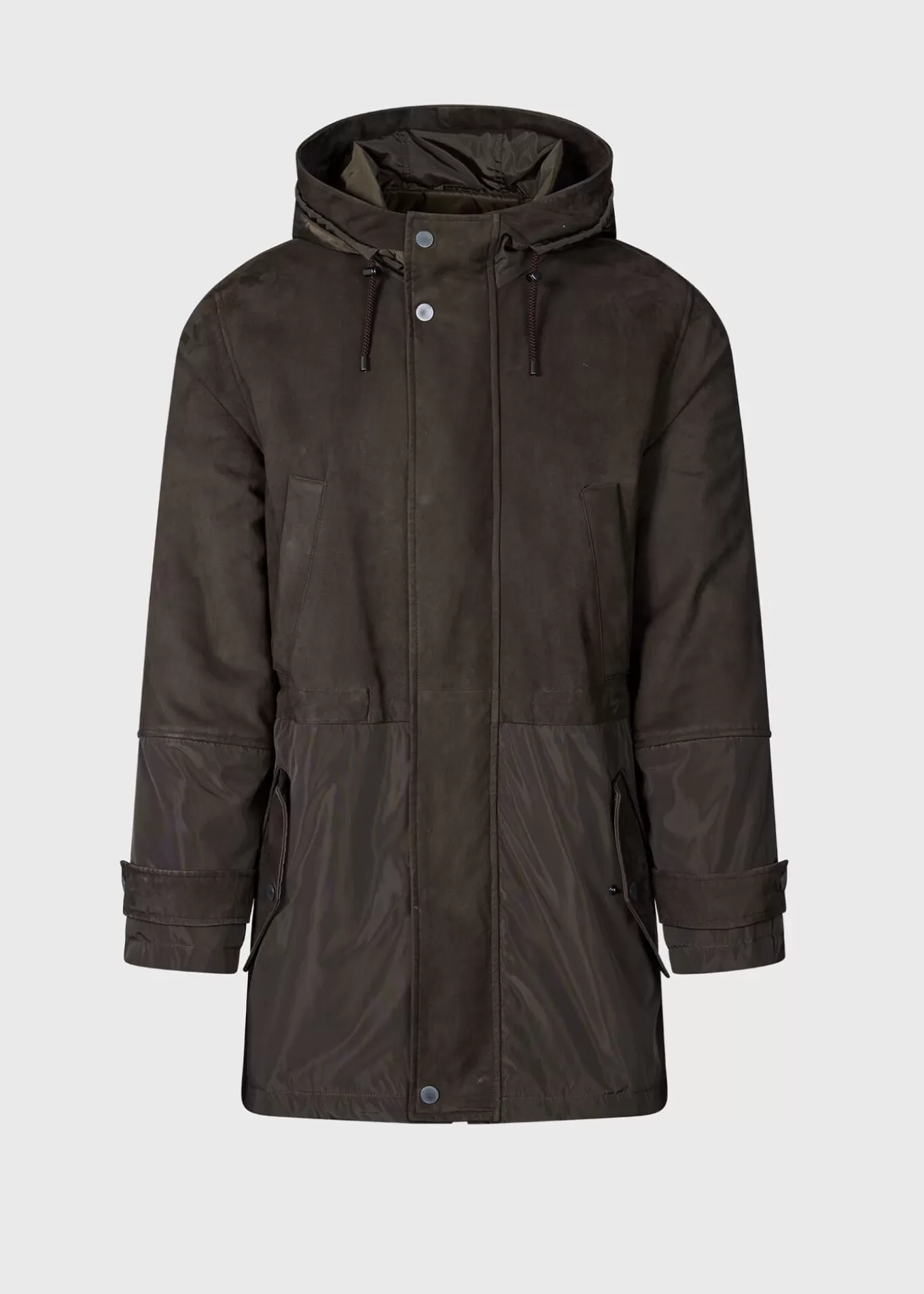 Shop Nylon And Nubuck Parka Outerwear