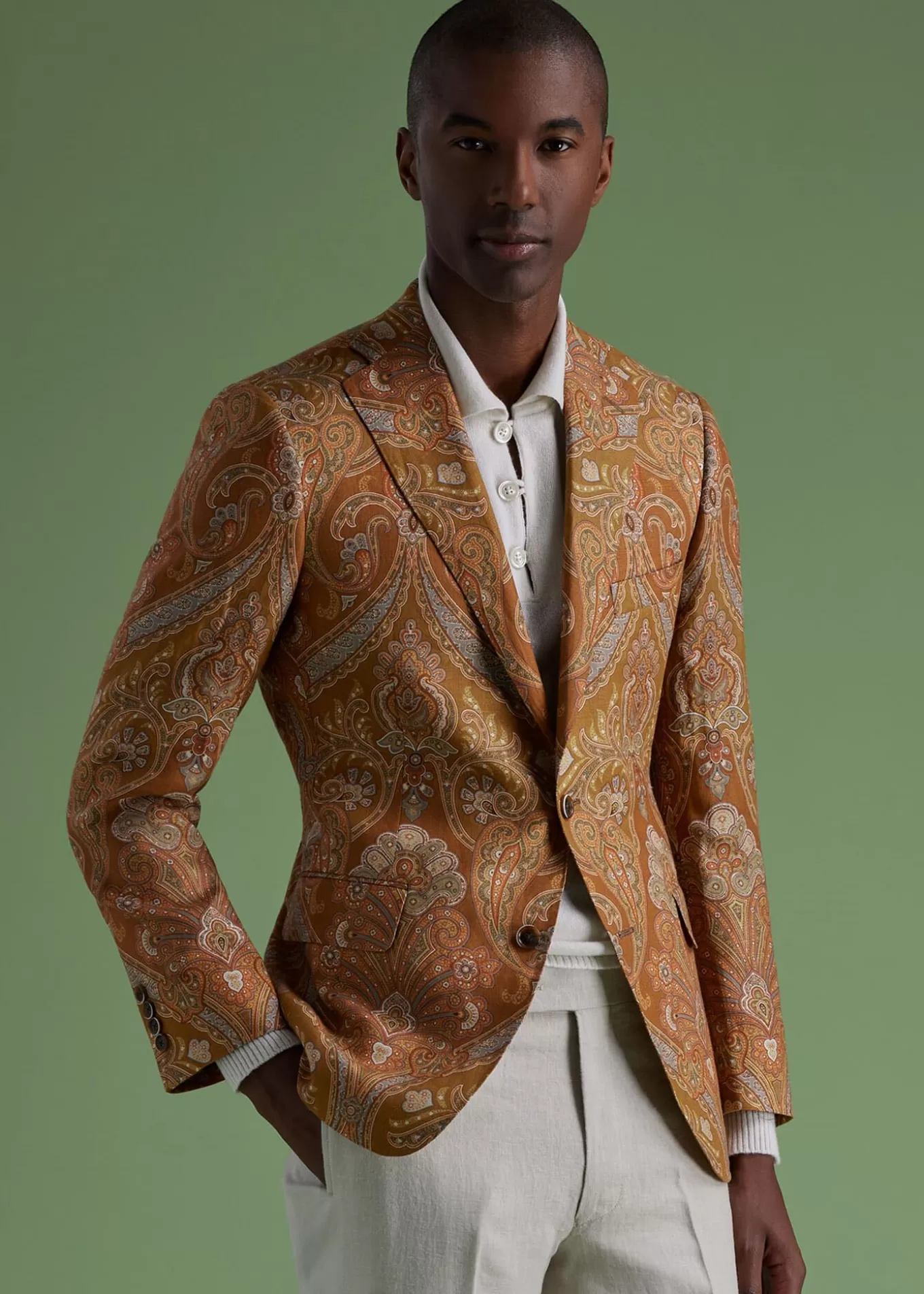 Hot Printed Paisley Linen Jacket Blazers & Jackets