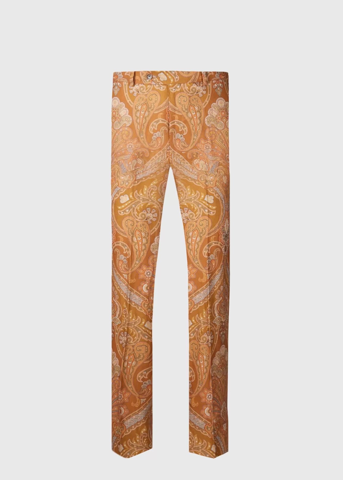 Hot Printed Paisley Linen Trouser Dress Pants