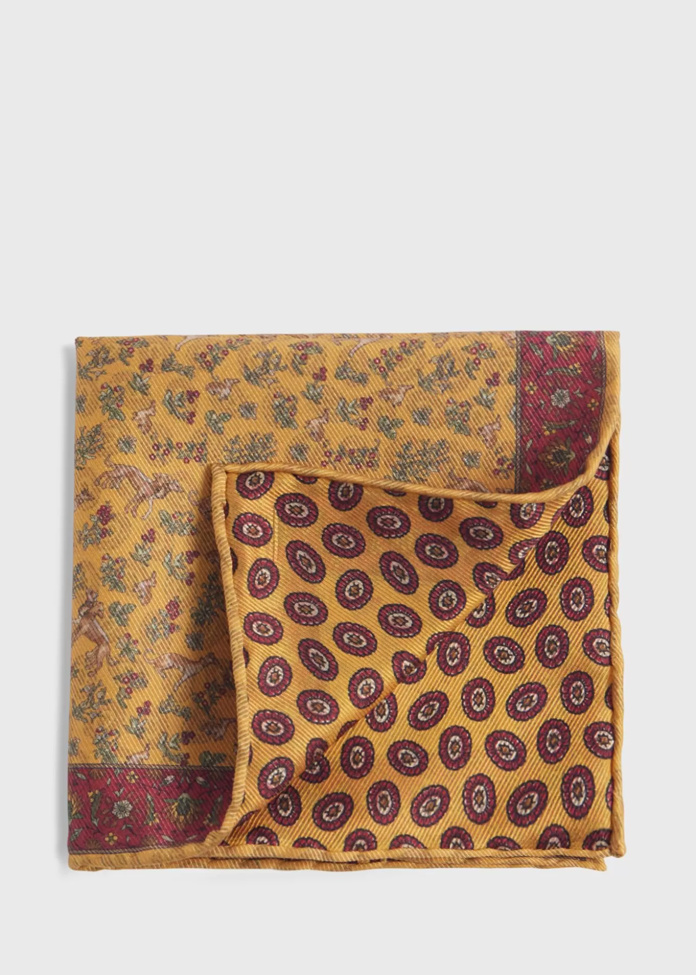 Discount Printed Silk Dog Motif Pocket Square Pocket Squares