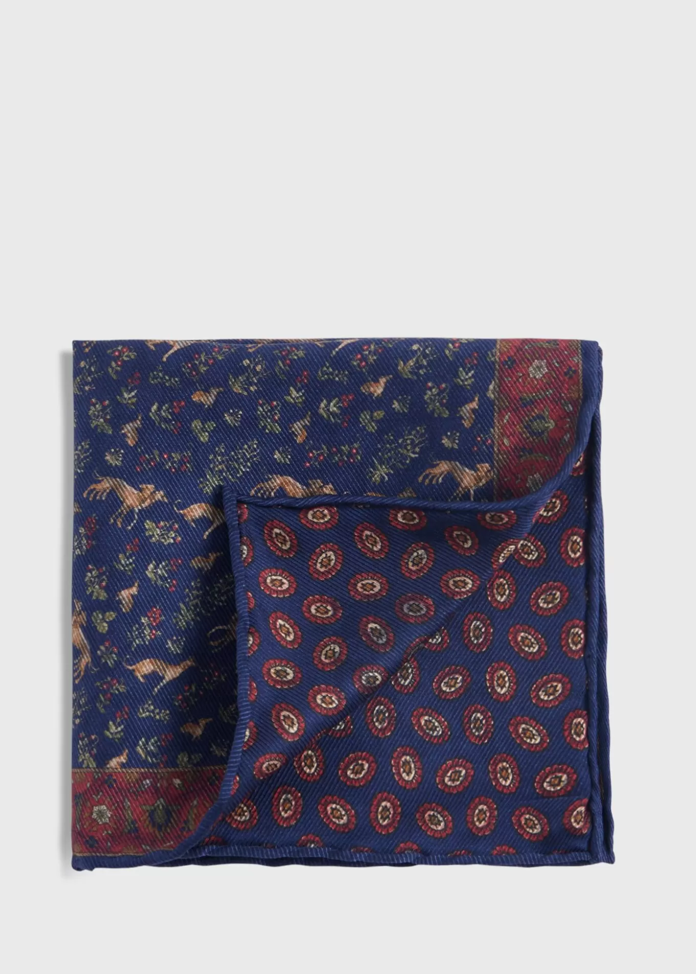 Store Printed Silk Dog Motif Pocket Square Pocket Squares