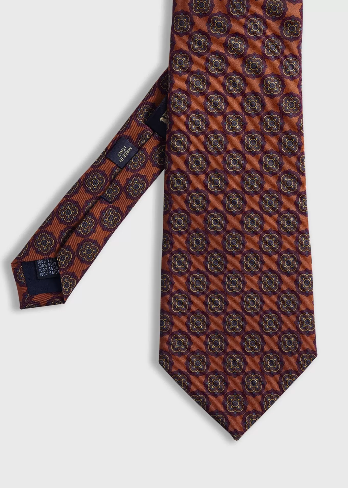 Hot Printed Silk Madder Medallion Tie Ties