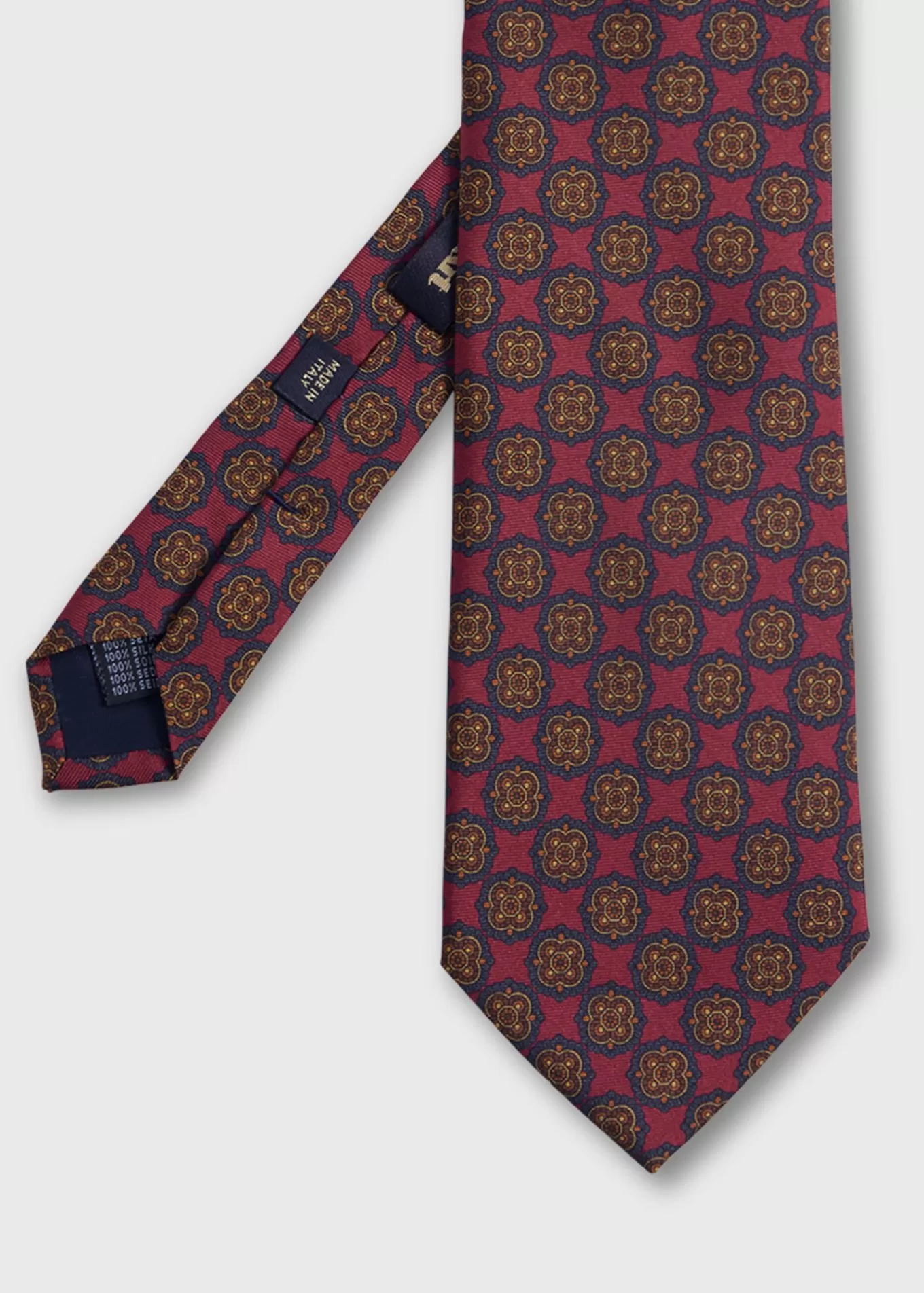 Store Printed Silk Madder Medallion Tie Ties