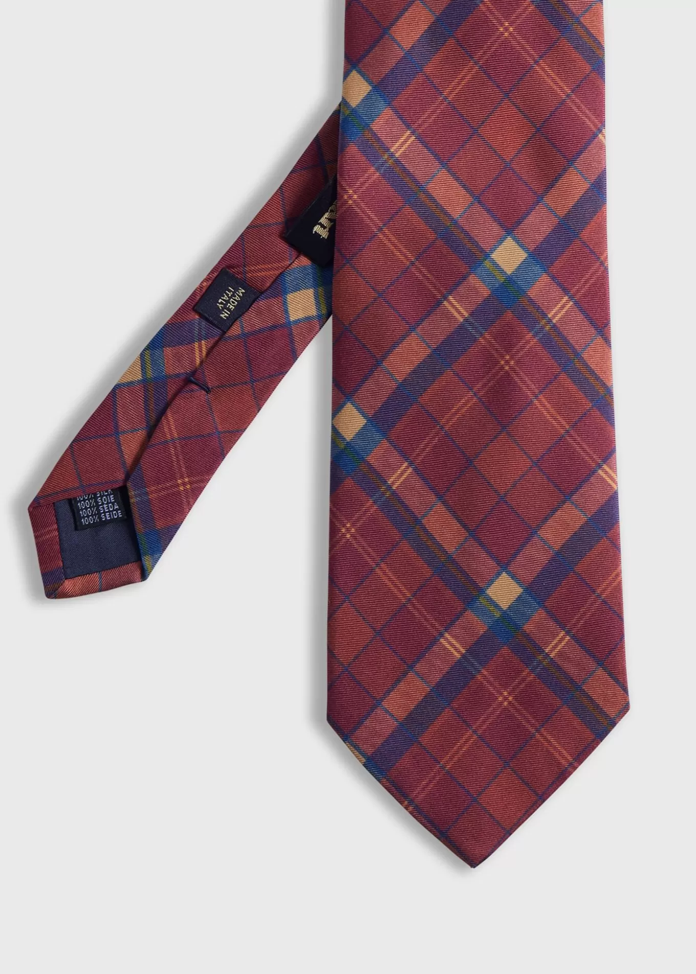 Shop Printed Silk Madder Plaid Tie Ties