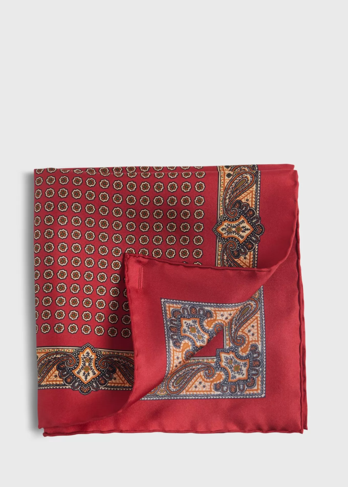 Best Sale Printed Silk Medallion And Paisley Pocket Square Pocket Squares