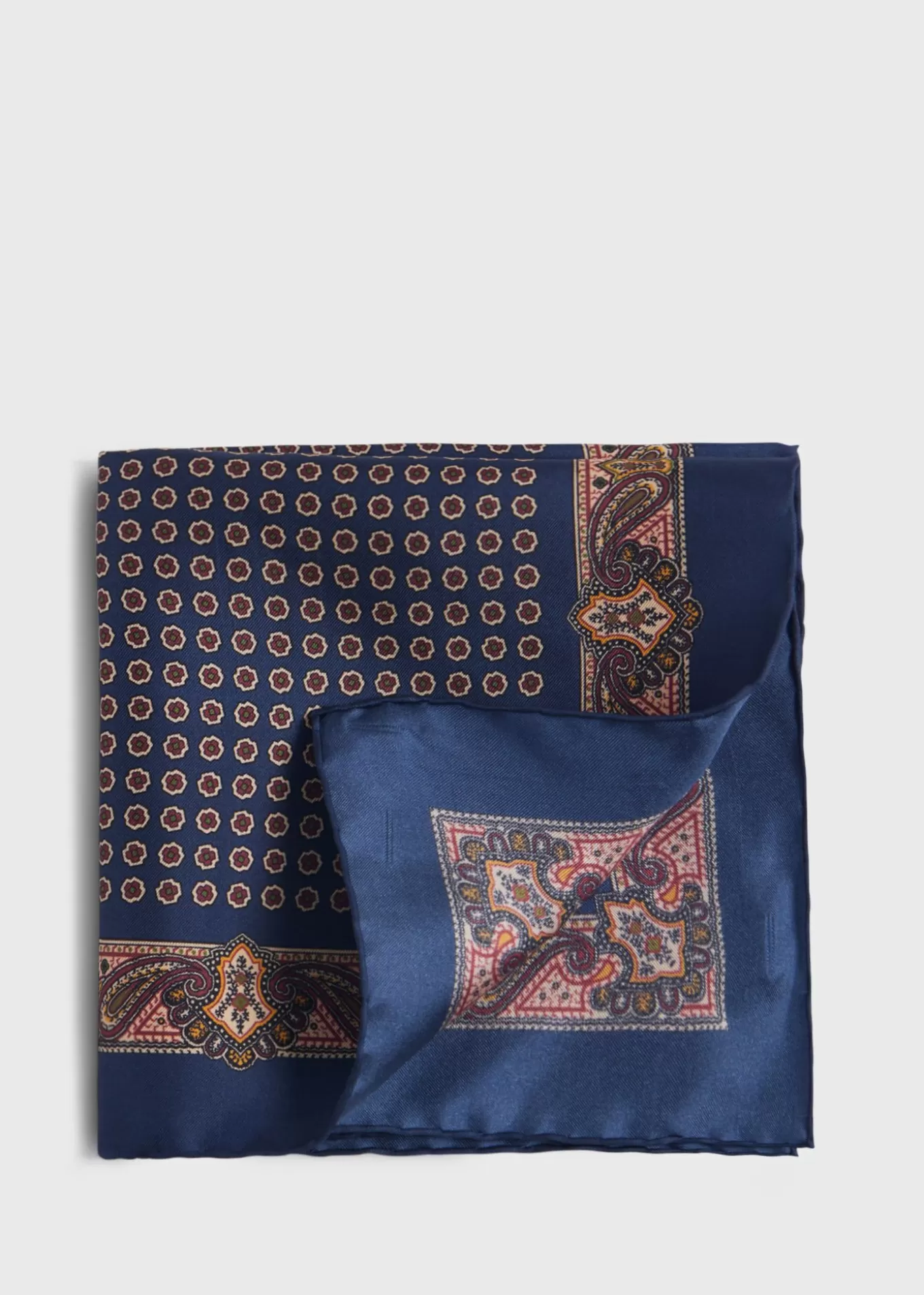 Best Sale Printed Silk Medallion And Paisley Pocket Square Pocket Squares