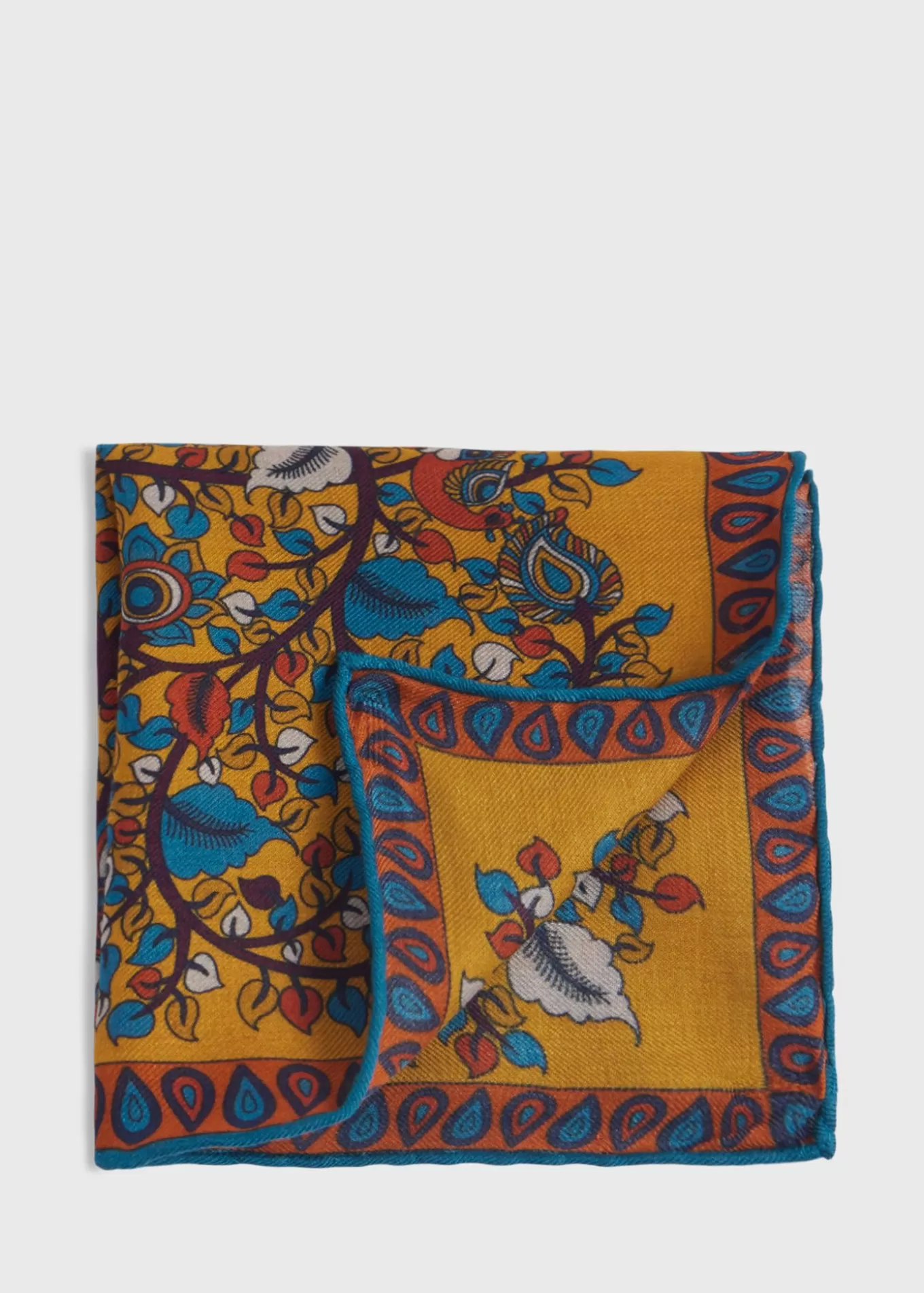 Best Printed Tree And Deer Pocket Square Pocket Squares | The Cashmere Shop