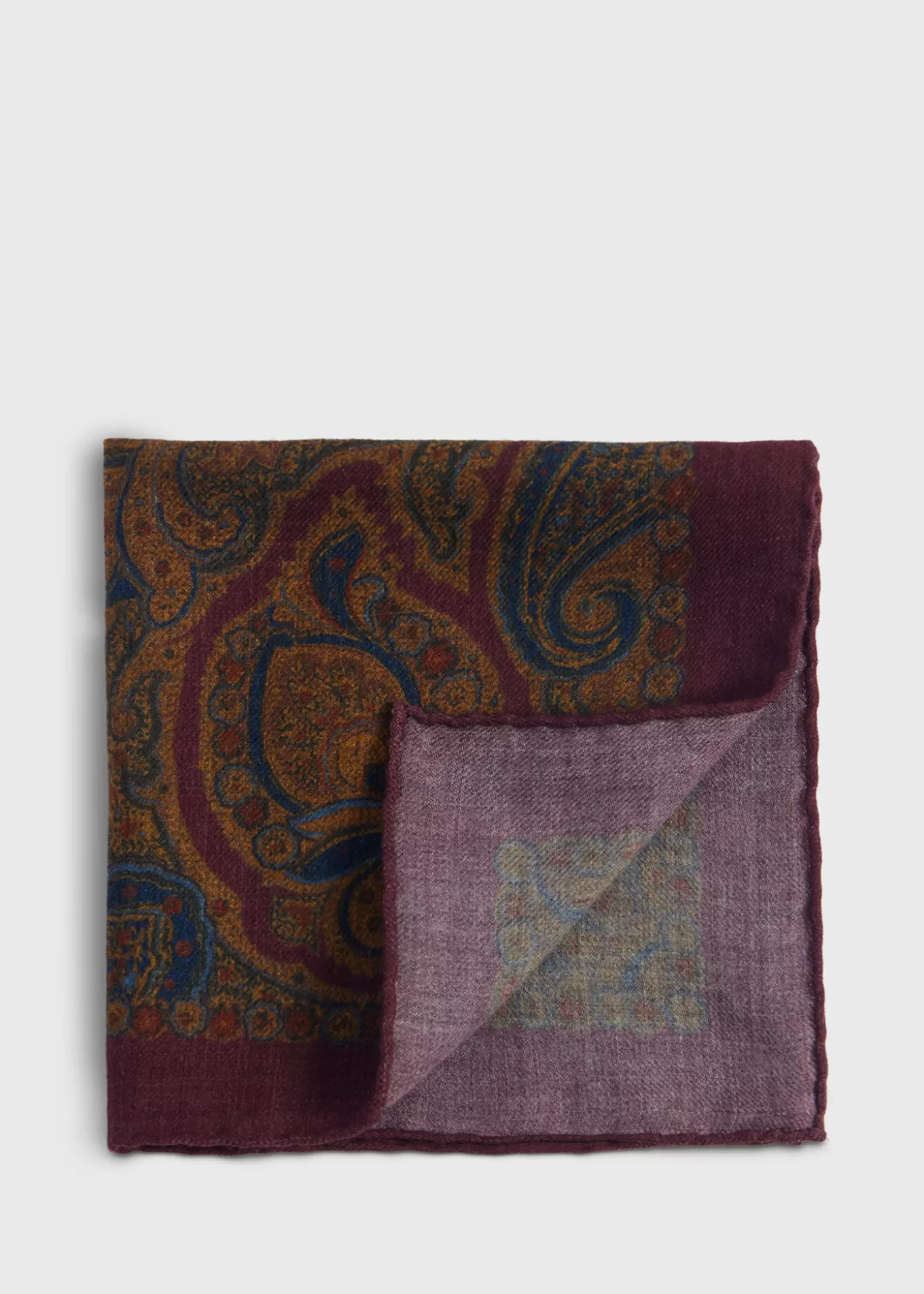 New Printed Wool Flannel Paisley Pocket Square Pocket Squares