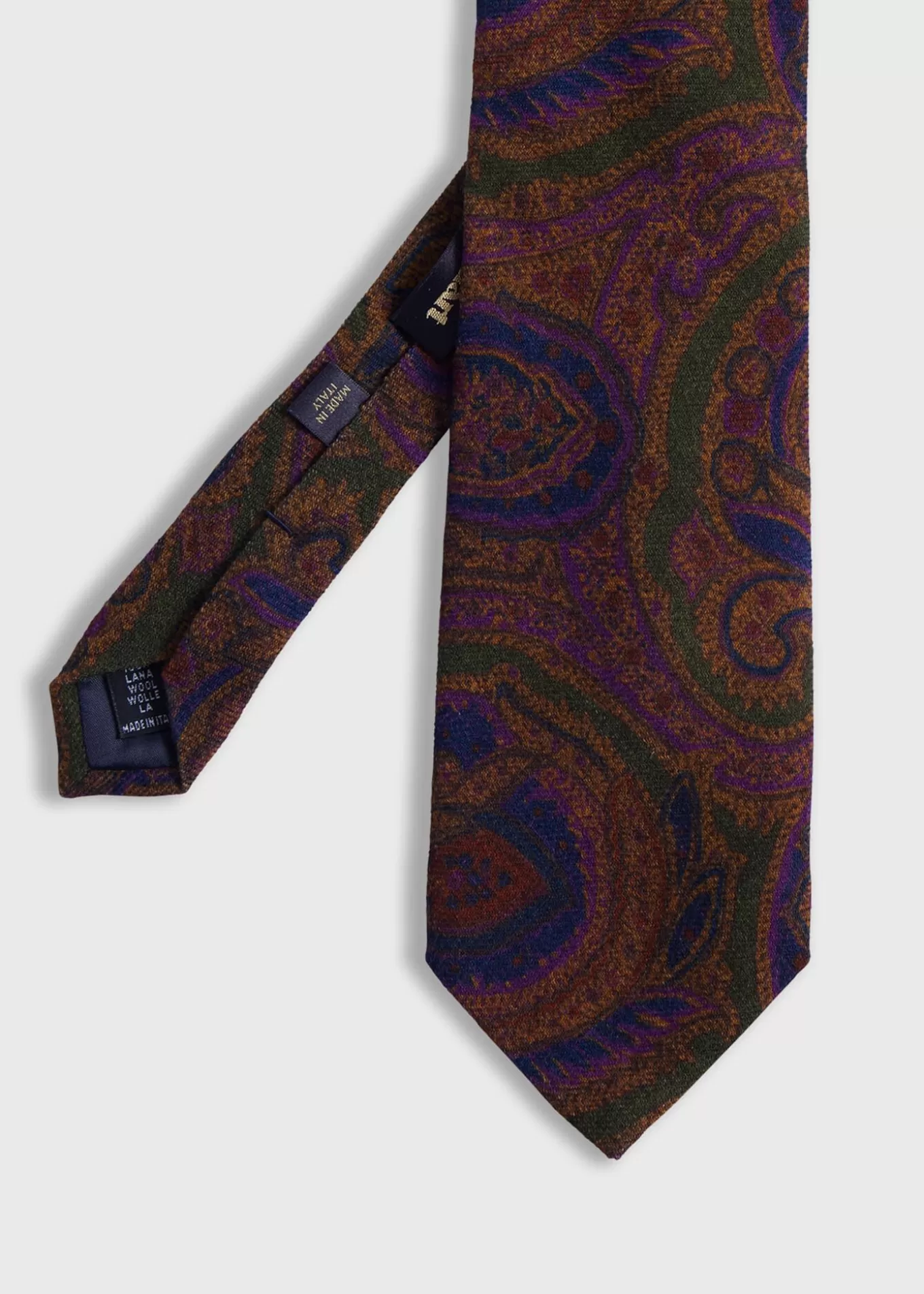 Outlet Printed Wool Paisley Tie Ties