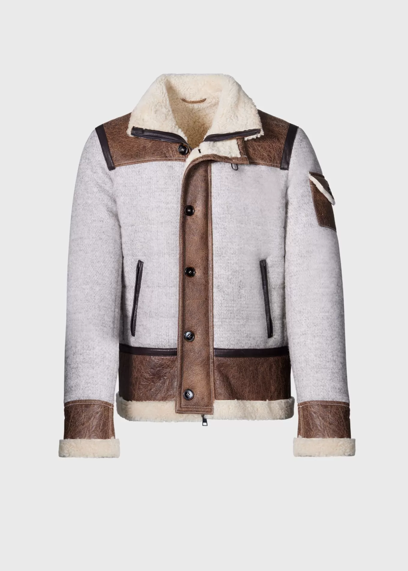 New Quilted Jacket With Suede And Shearling Trim Outerwear